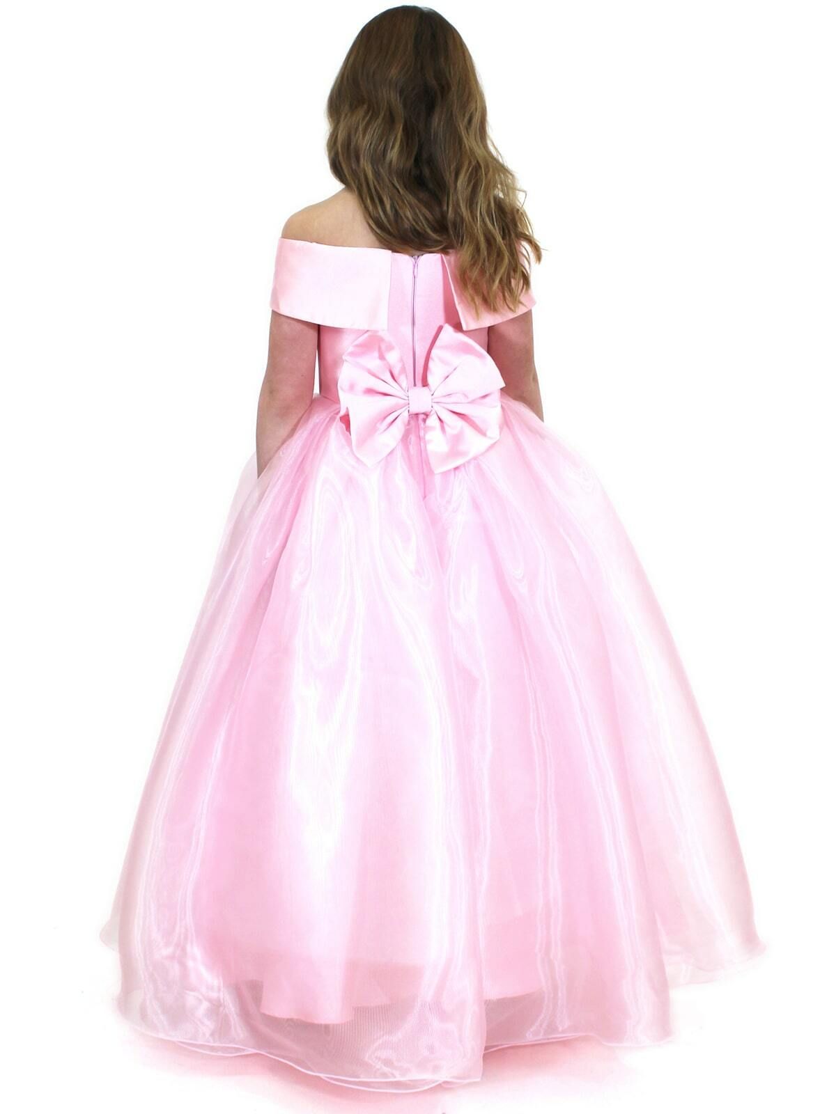 Style 5059 Marc Defang Girls Size 12 Prom Off The Shoulder Light Pink Ball Gown on Queenly