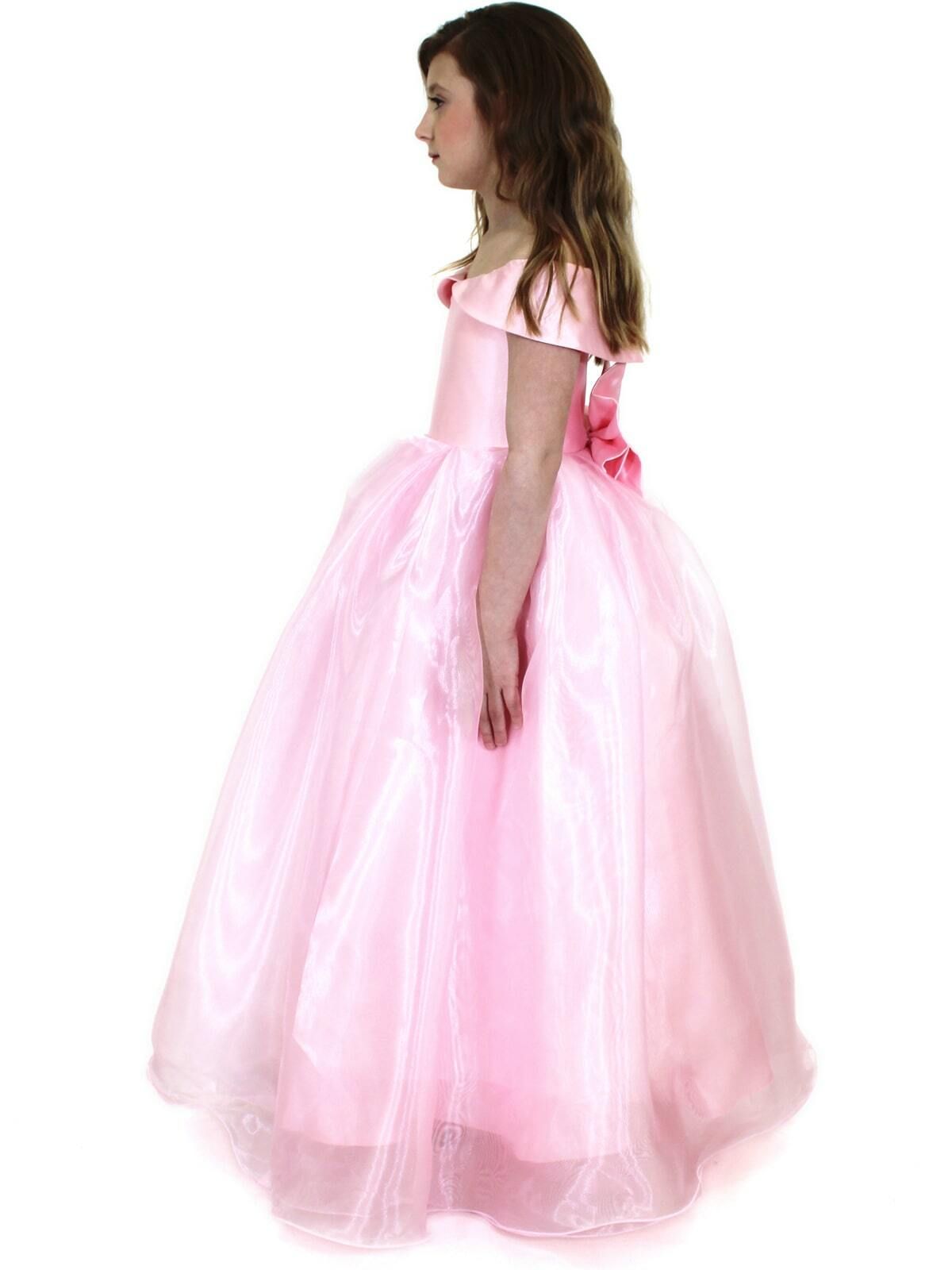 Style 5059 Marc Defang Girls Size 12 Prom Off The Shoulder Light Pink Ball Gown on Queenly