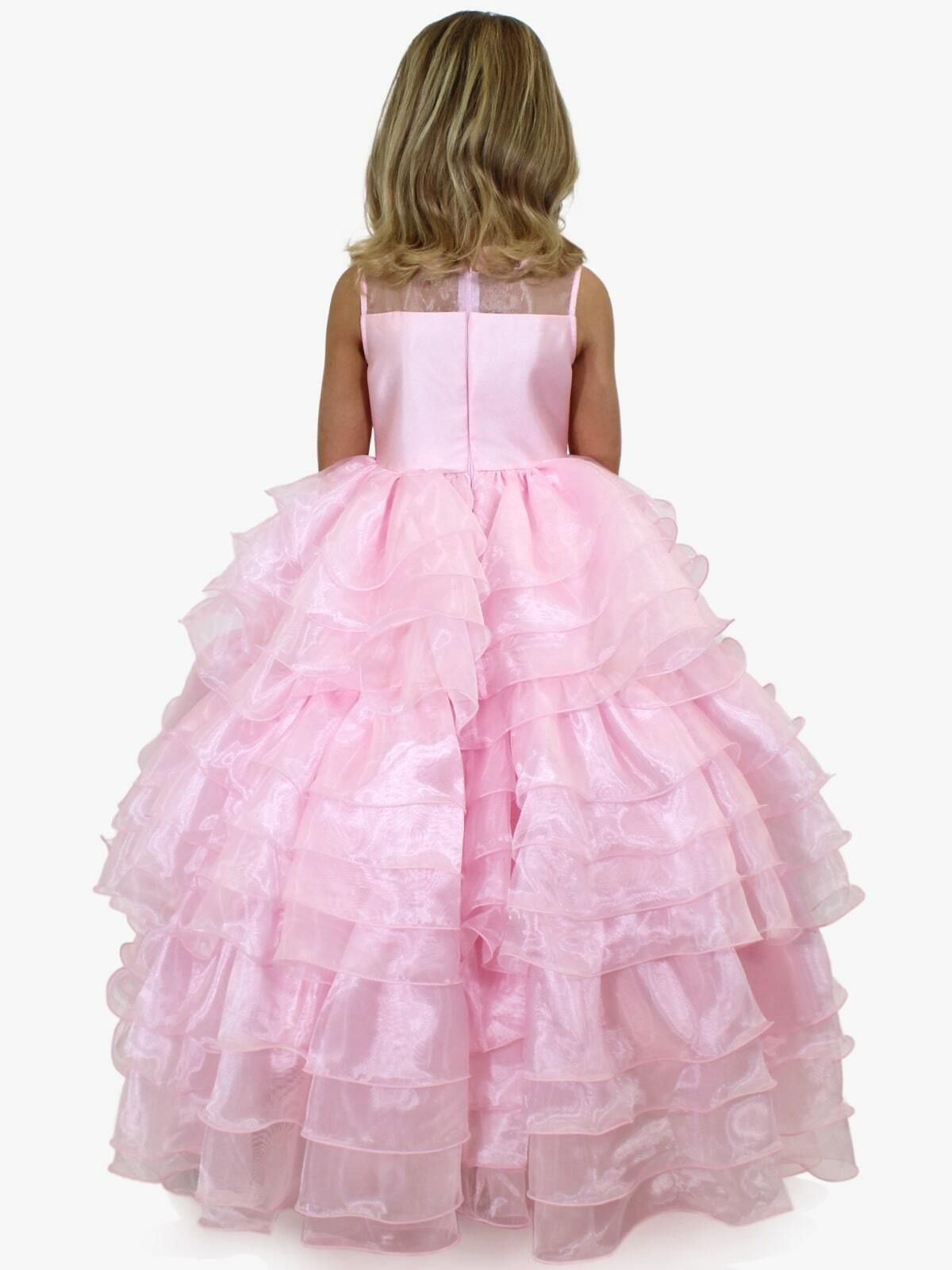 Style 5067 Marc Defang Girls Size 4 Prom Sequined Light Pink Ball Gown on Queenly