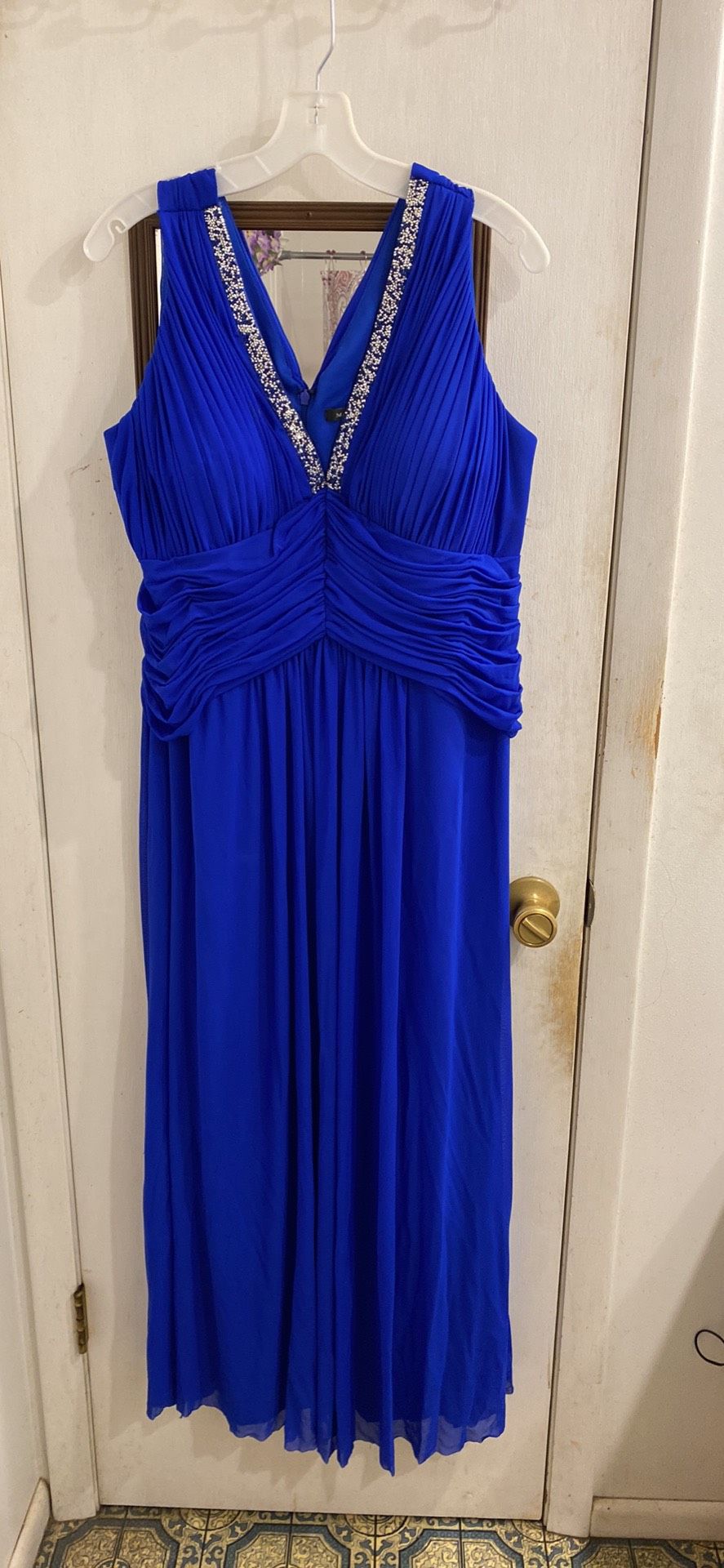 Marina Plus Size 22 Prom Sequined Royal Blue A-line Dress on Queenly