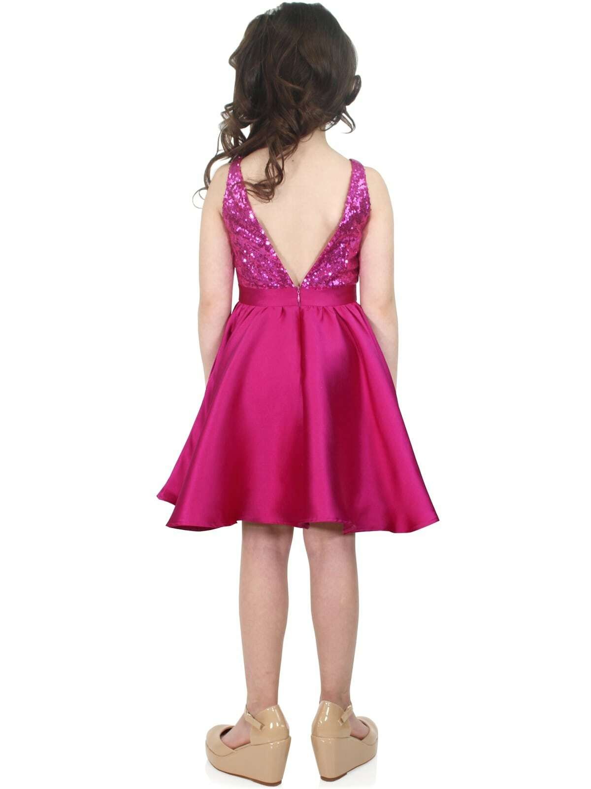 Style K6002 Marc Defang Girls Size 4 Prom Hot Pink Cocktail Dress on Queenly