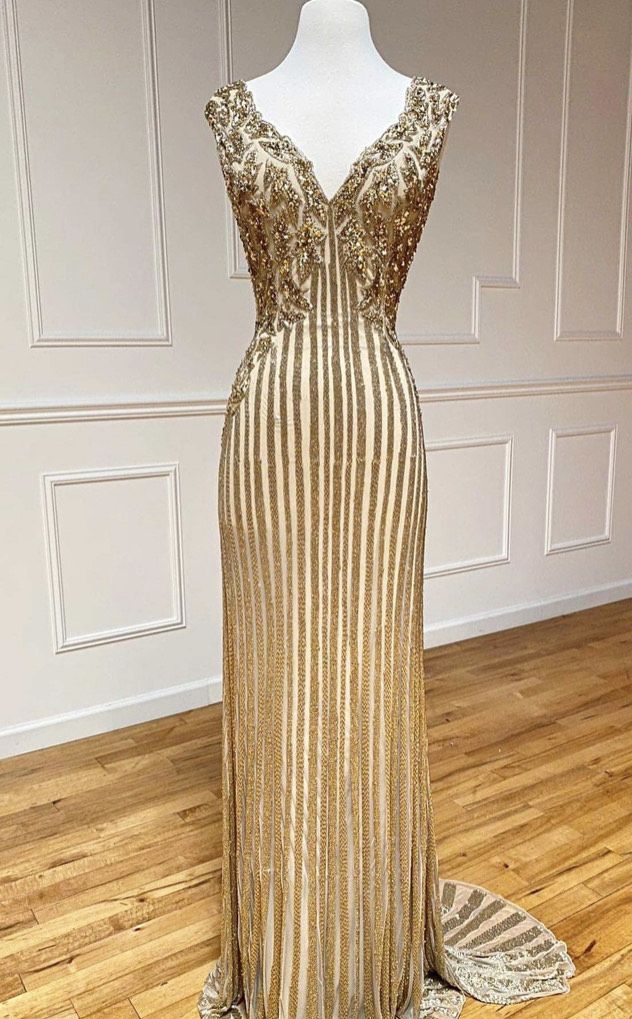 Sherri Hill Size 0 Pageant Sequined Gold Floor Length Maxi on Queenly