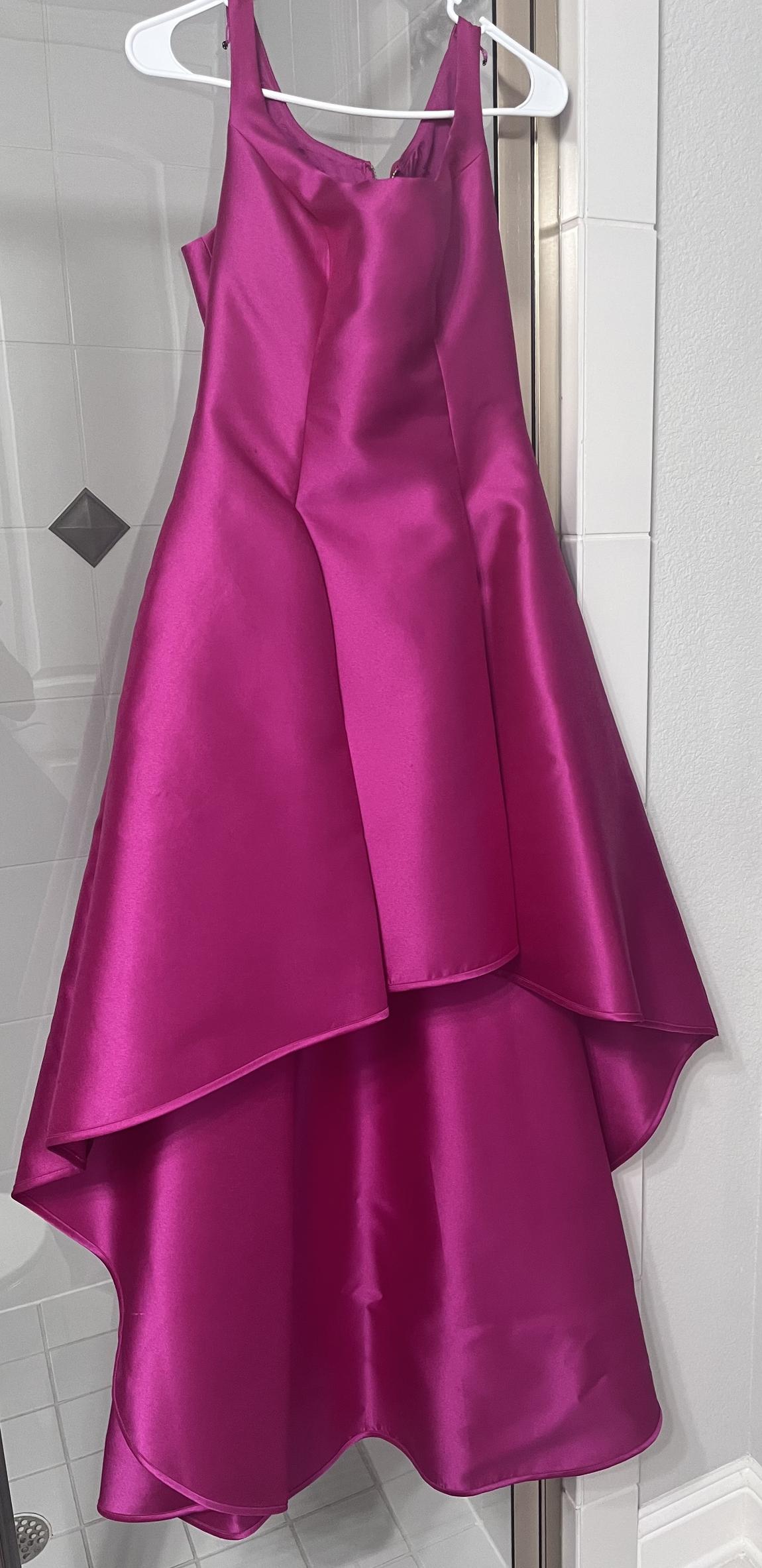 Size 4 Prom Satin Hot Pink Cocktail Dress on Queenly
