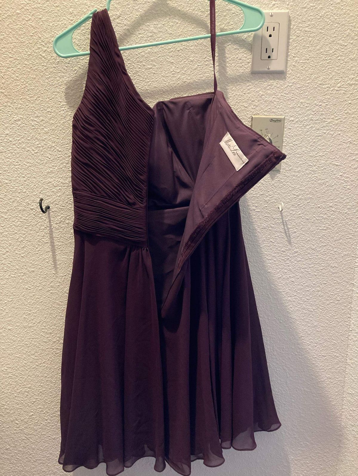 MoriLee Size 12 Homecoming One Shoulder Burgundy Purple Cocktail Dress on Queenly