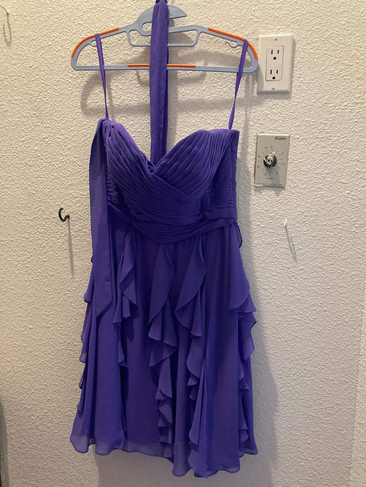 MoriLee Size 10 Homecoming Strapless Purple Cocktail Dress on Queenly