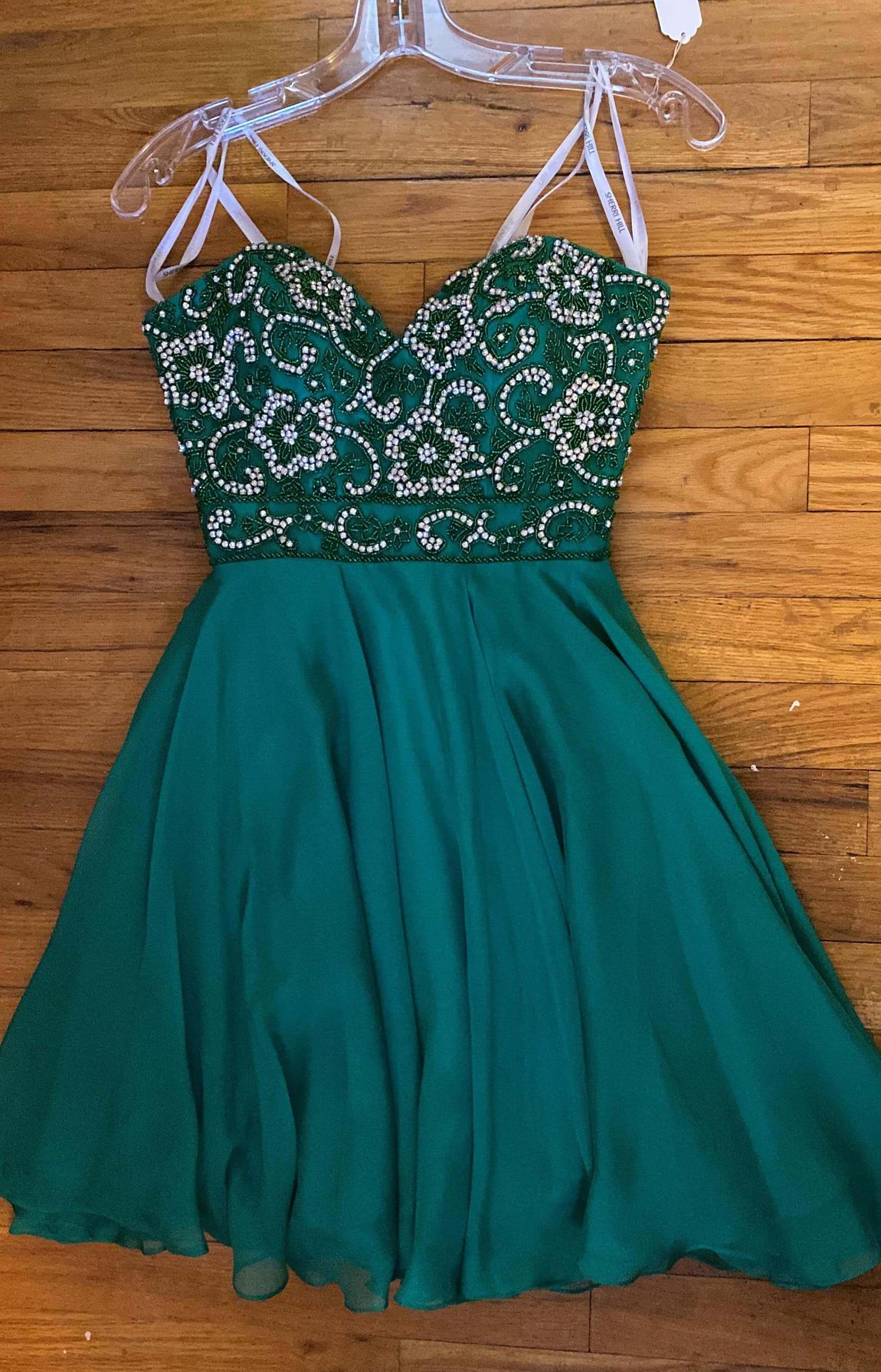 Sherri Hill Size 00 Homecoming Strapless Green Cocktail Dress on Queenly
