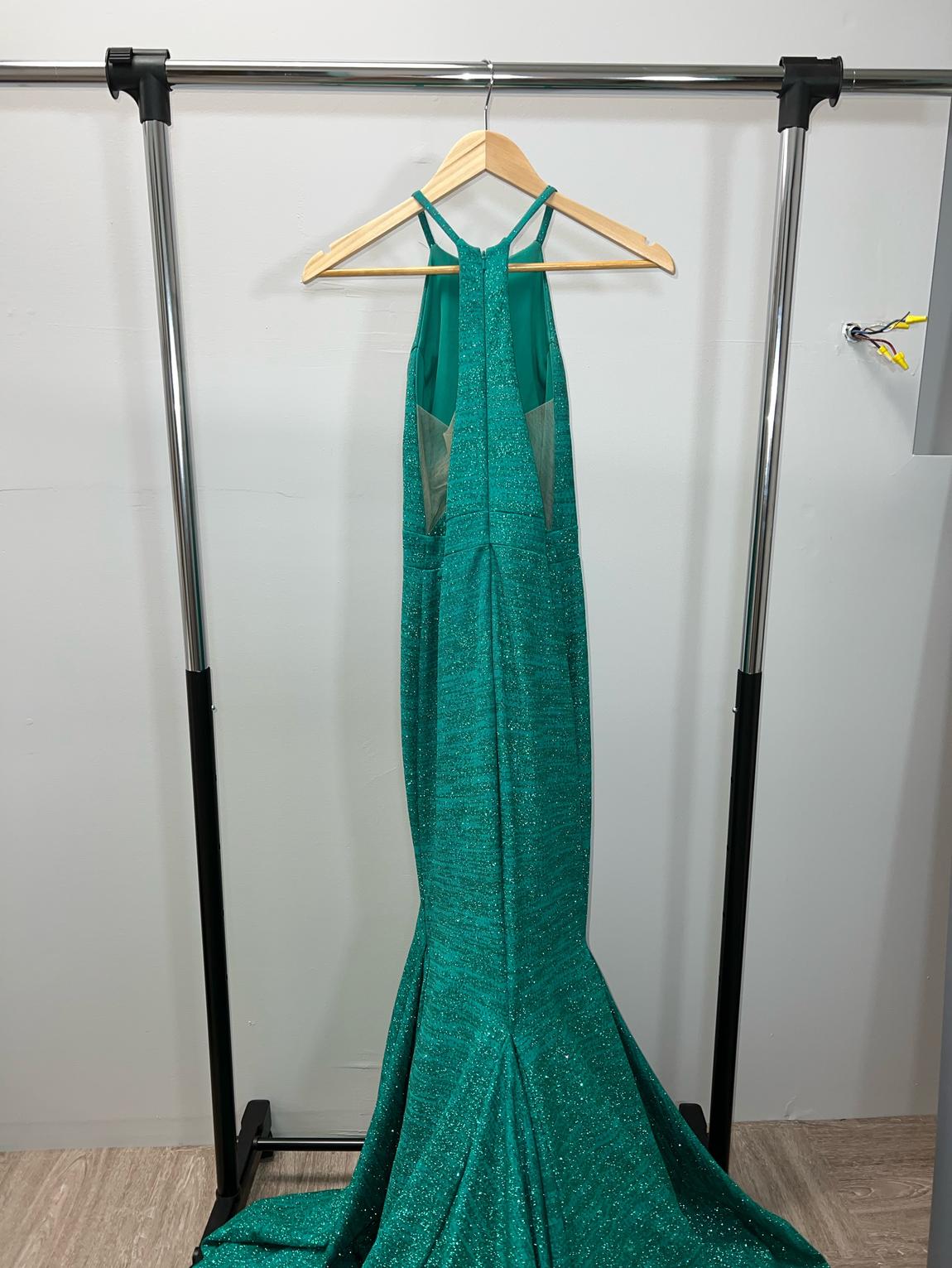 Jovani Size 00 Prom Plunge Emerald Green Mermaid Dress on Queenly