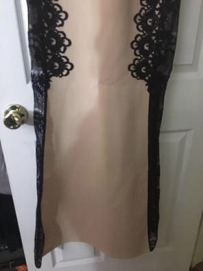 Size 10 Prom Lace Nude Floor Length Maxi on Queenly