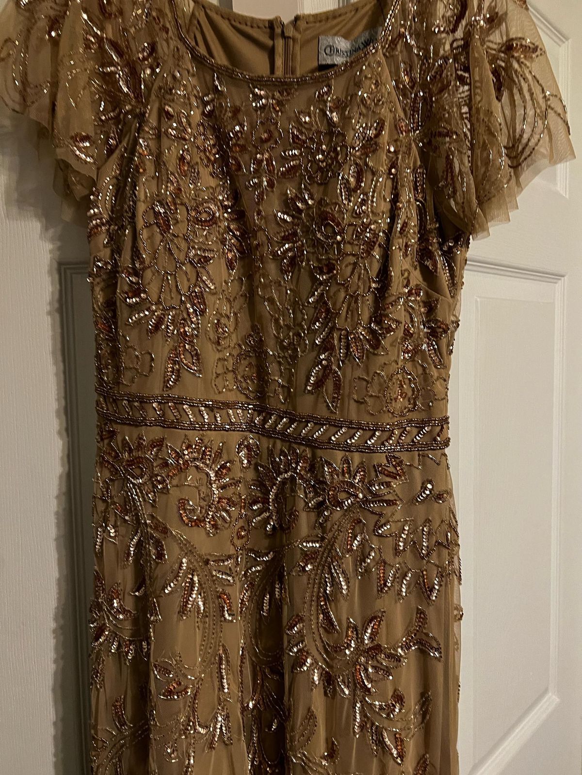 Christina Wu Size 8 Gold Floor Length Maxi on Queenly