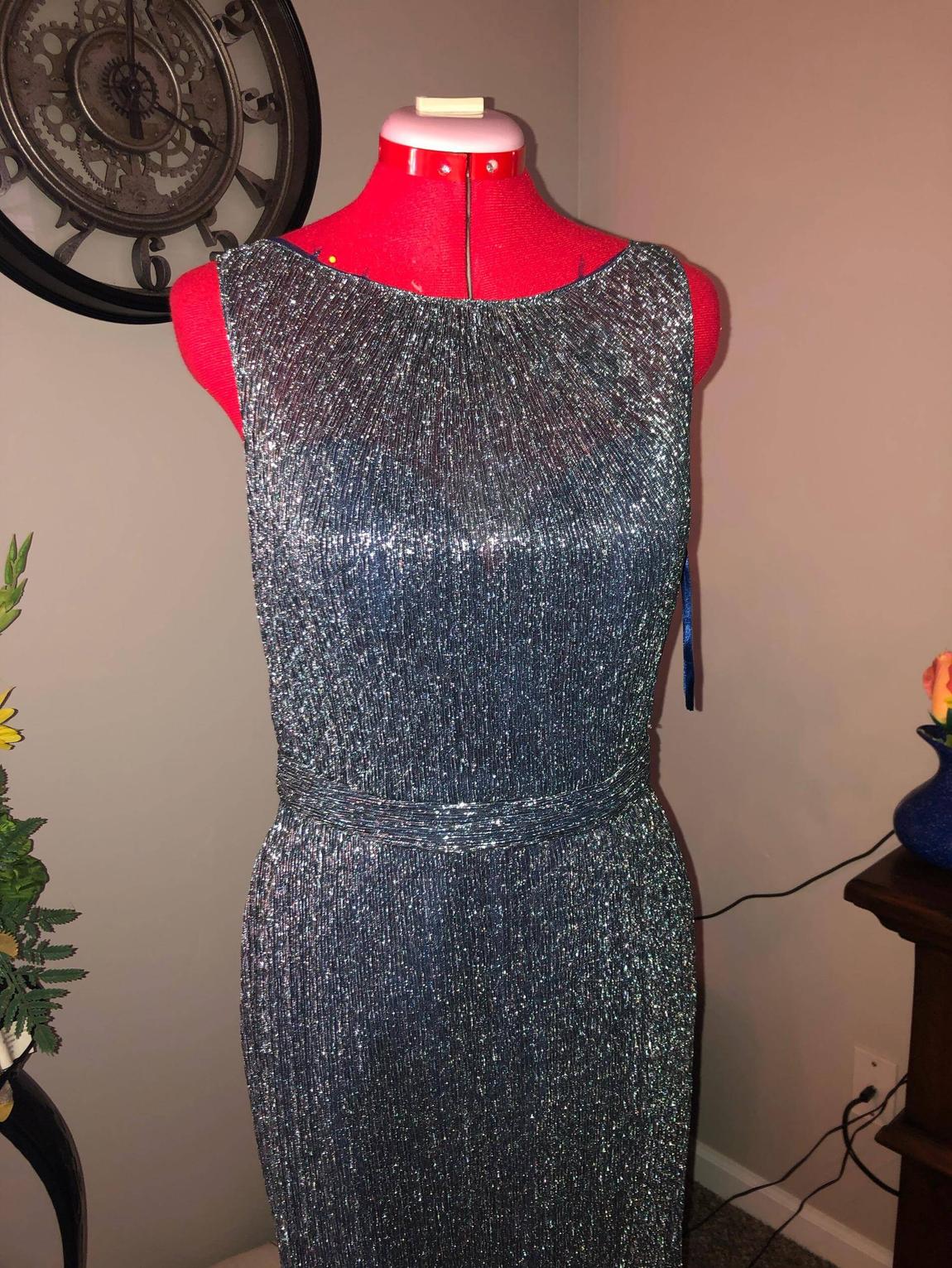 Allure Bridals Size 12 Prom Sequined Silver Mermaid Dress on Queenly