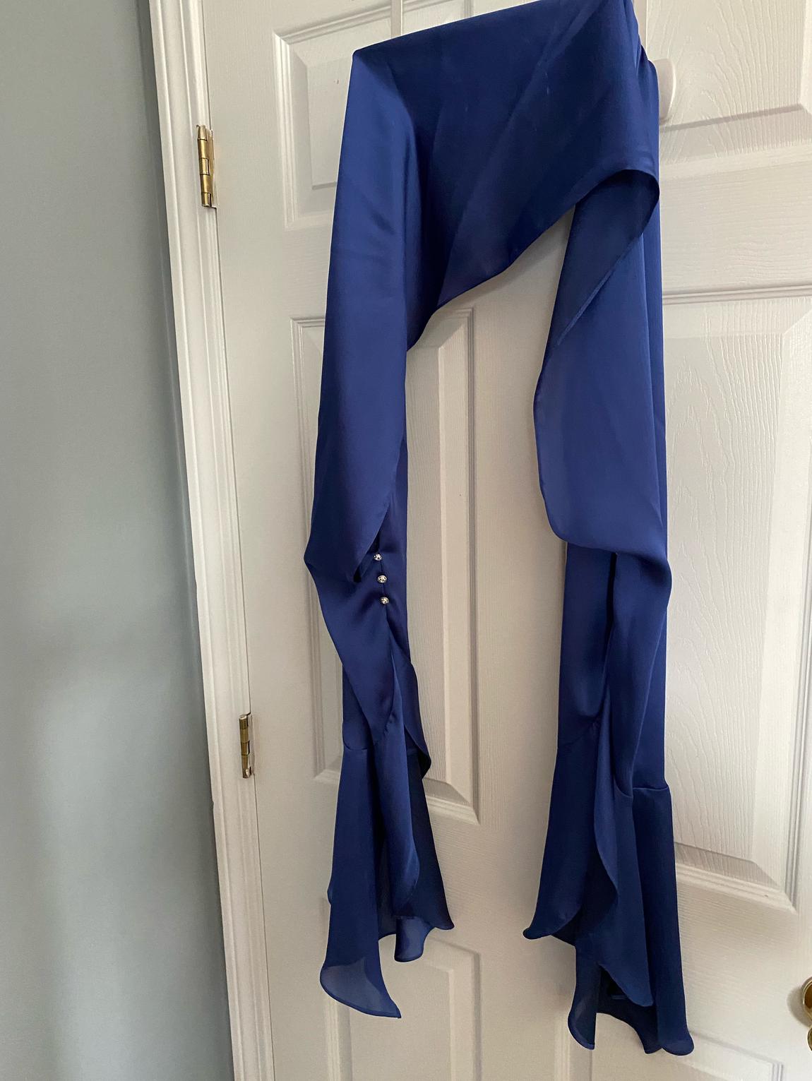 See picture of label Plus Size 22 Blue Floor Length Maxi on Queenly