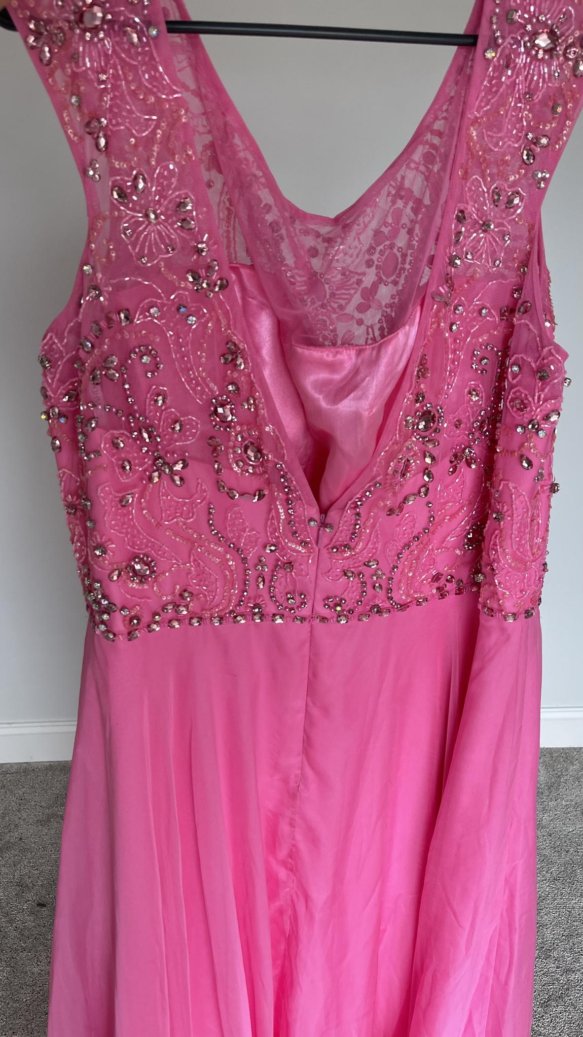 Sherri Hill Plus Size 22 Prom Sequined Hot Pink Dress With Train on Queenly