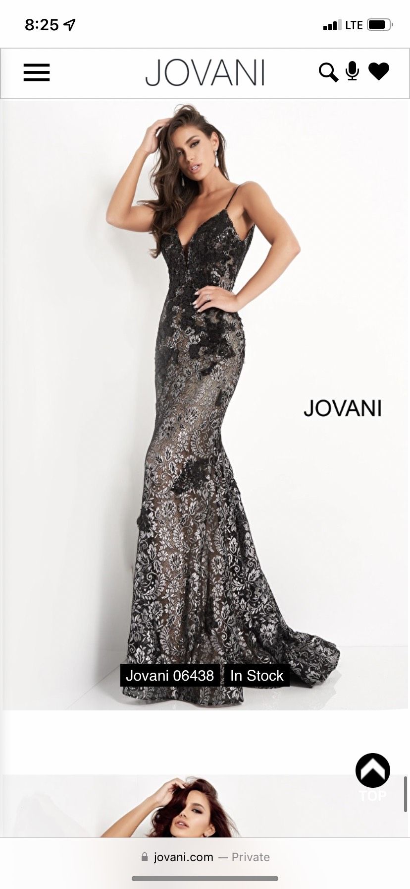 Jovani Size 2 Prom Plunge Lace Black Mermaid Dress on Queenly