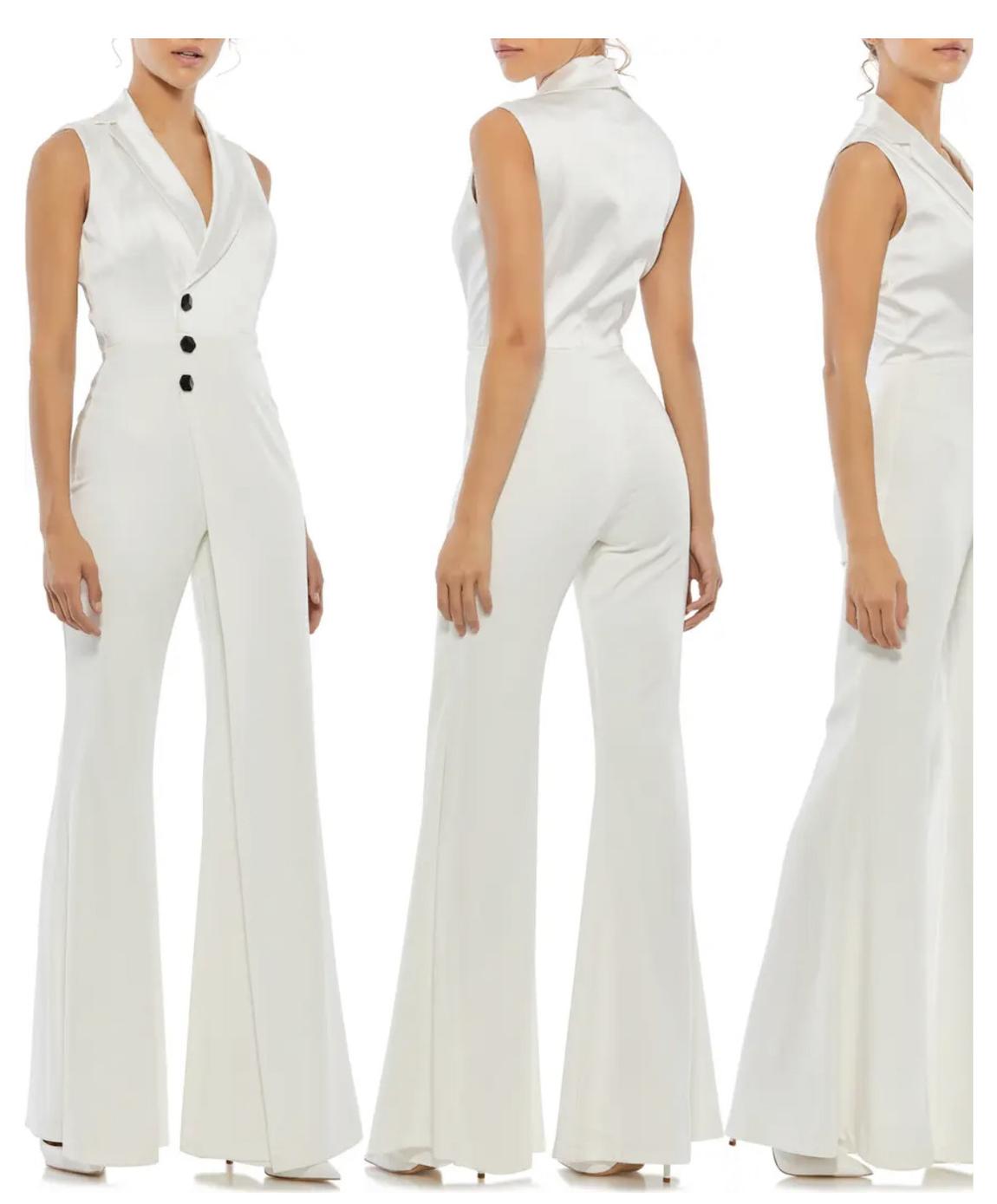Mac Duggal Size 0 Pageant Interview White Formal Jumpsuit on Queenly