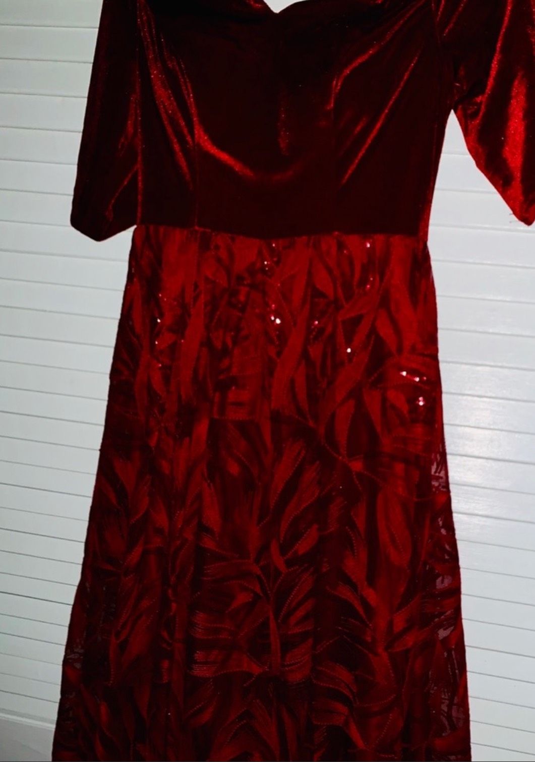 Size 6 Velvet Red A-line Dress on Queenly
