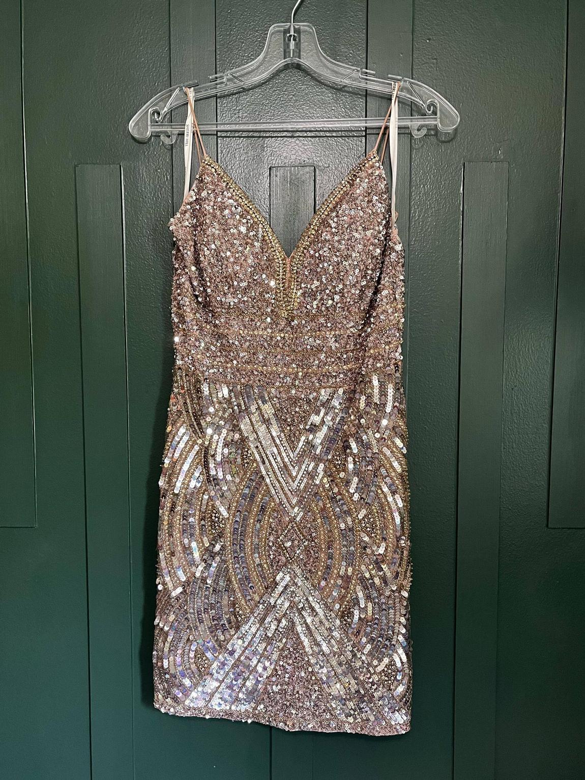 Sherri Hill Size 8 Homecoming Rose Gold Cocktail Dress on Queenly