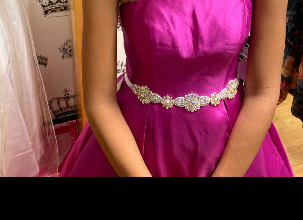 Jovani Size 0 Prom Strapless Satin Hot Pink Ball Gown on Queenly