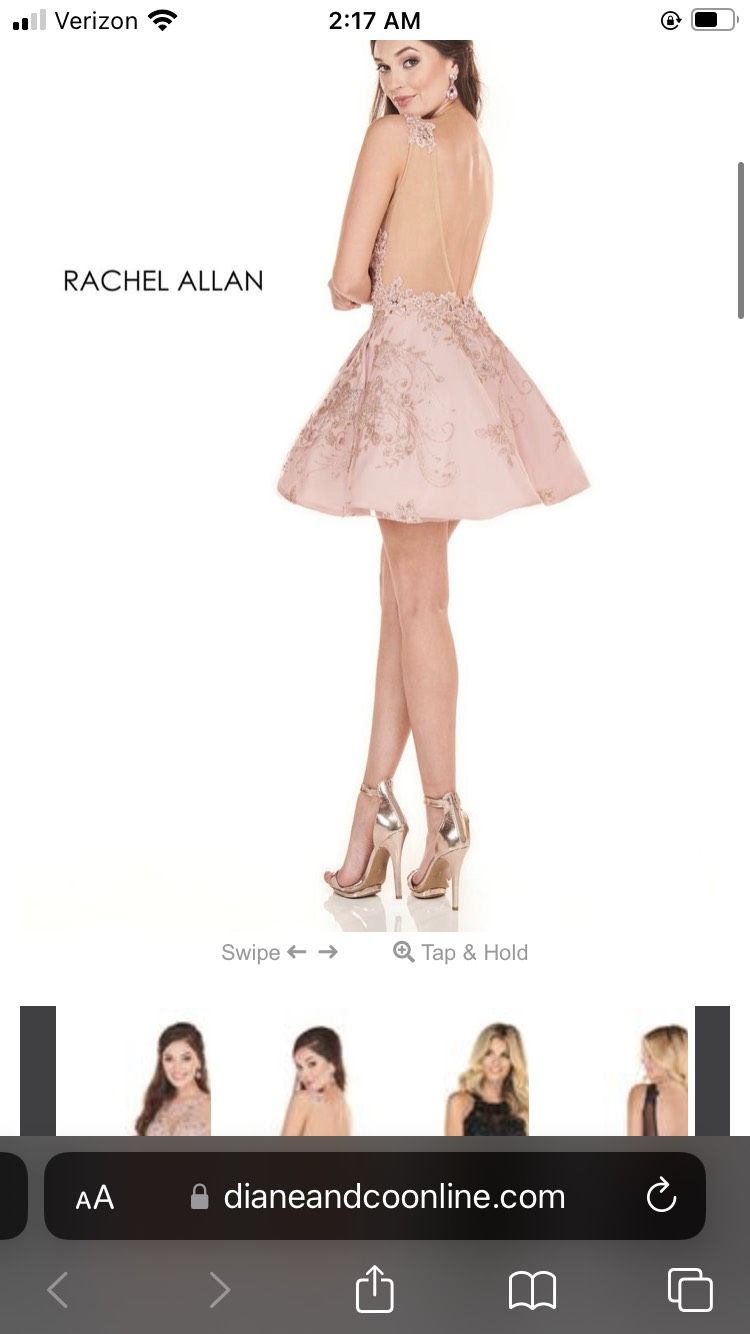 Rachel Allan Size 0 Homecoming Lace Light Pink Cocktail Dress on Queenly