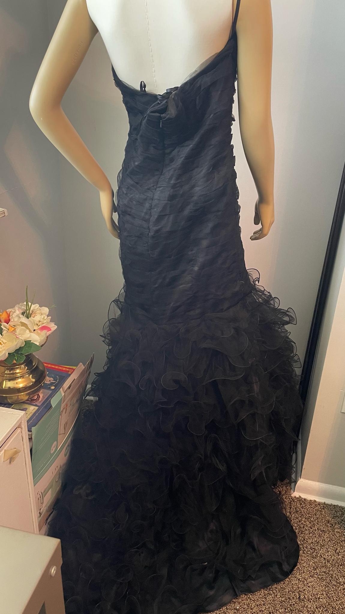 Size 8 Prom Strapless Black Dress With Train on Queenly