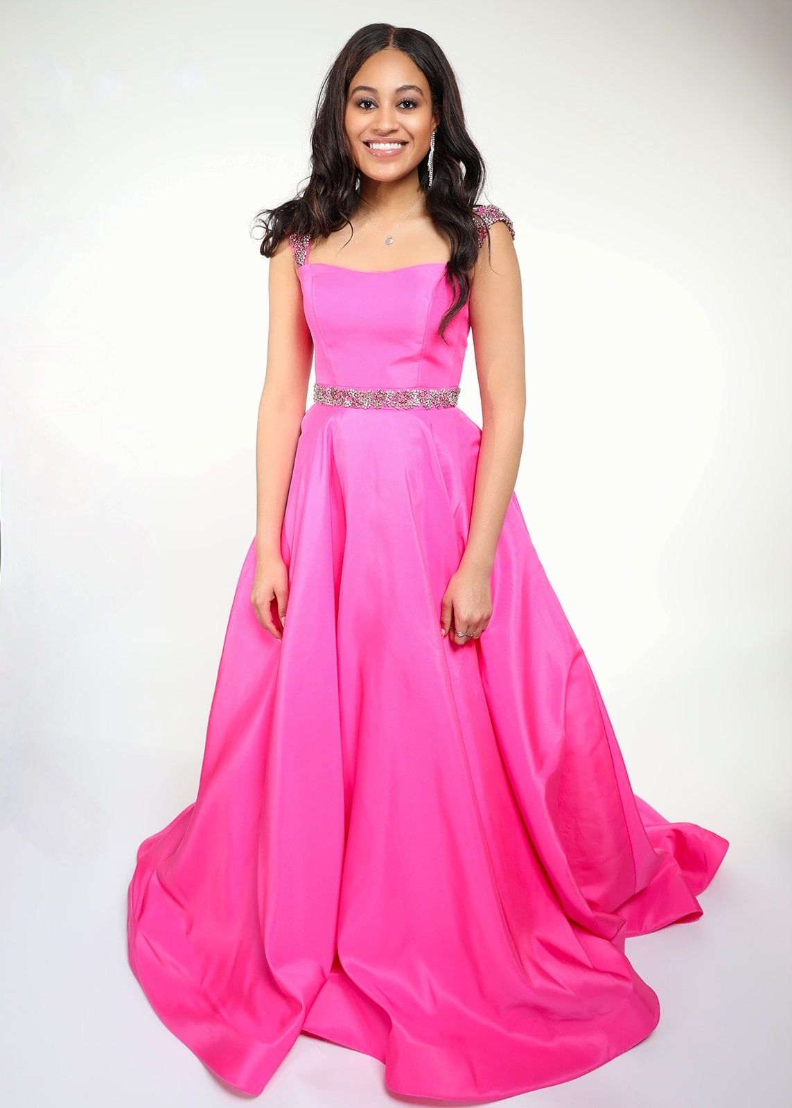 Sherri Hill Size 4 Prom Sequined Hot Pink Ball Gown on Queenly