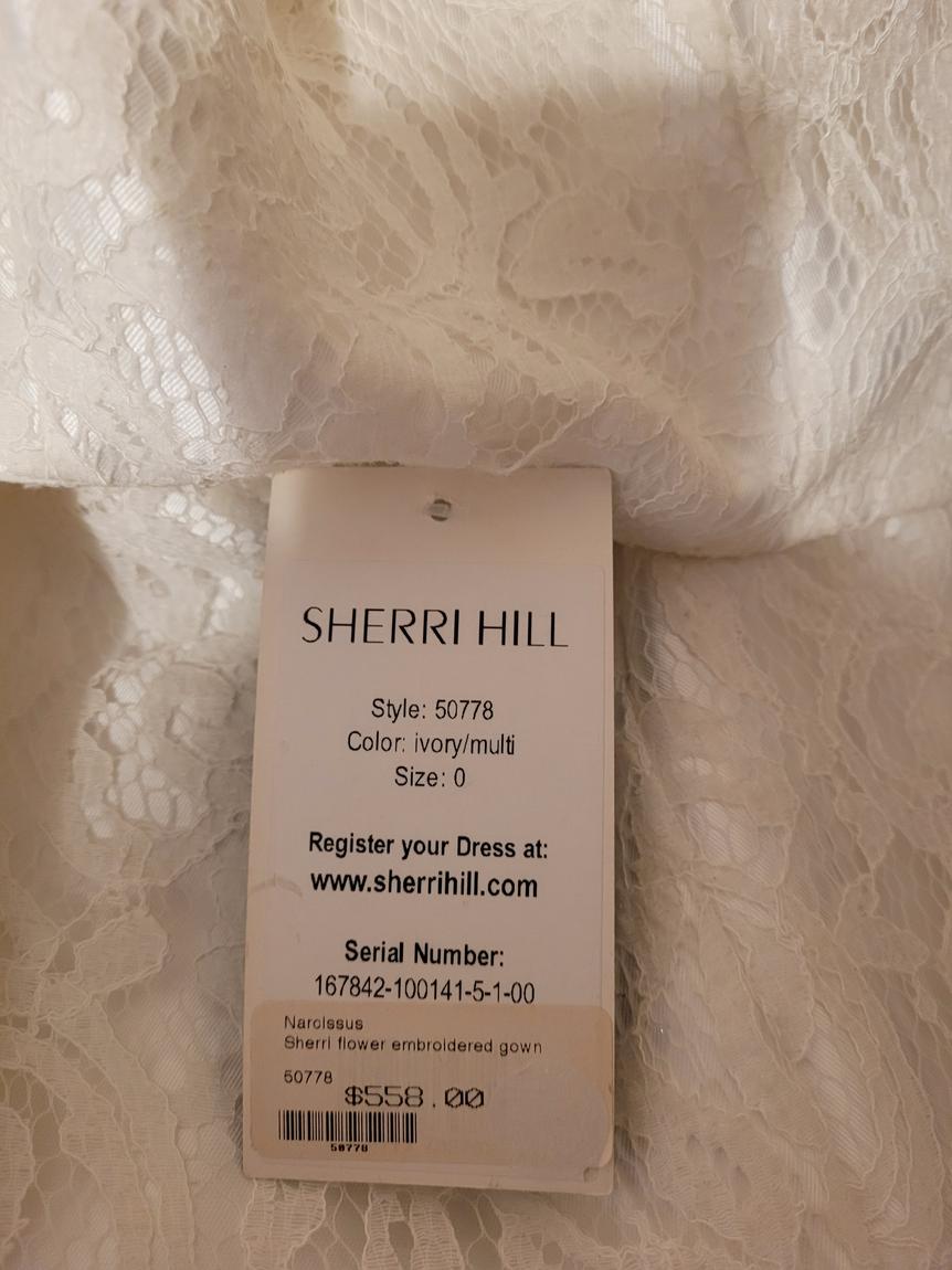 Sherri Hill Size 0 Wedding Off The Shoulder Lace White Mermaid Dress on Queenly