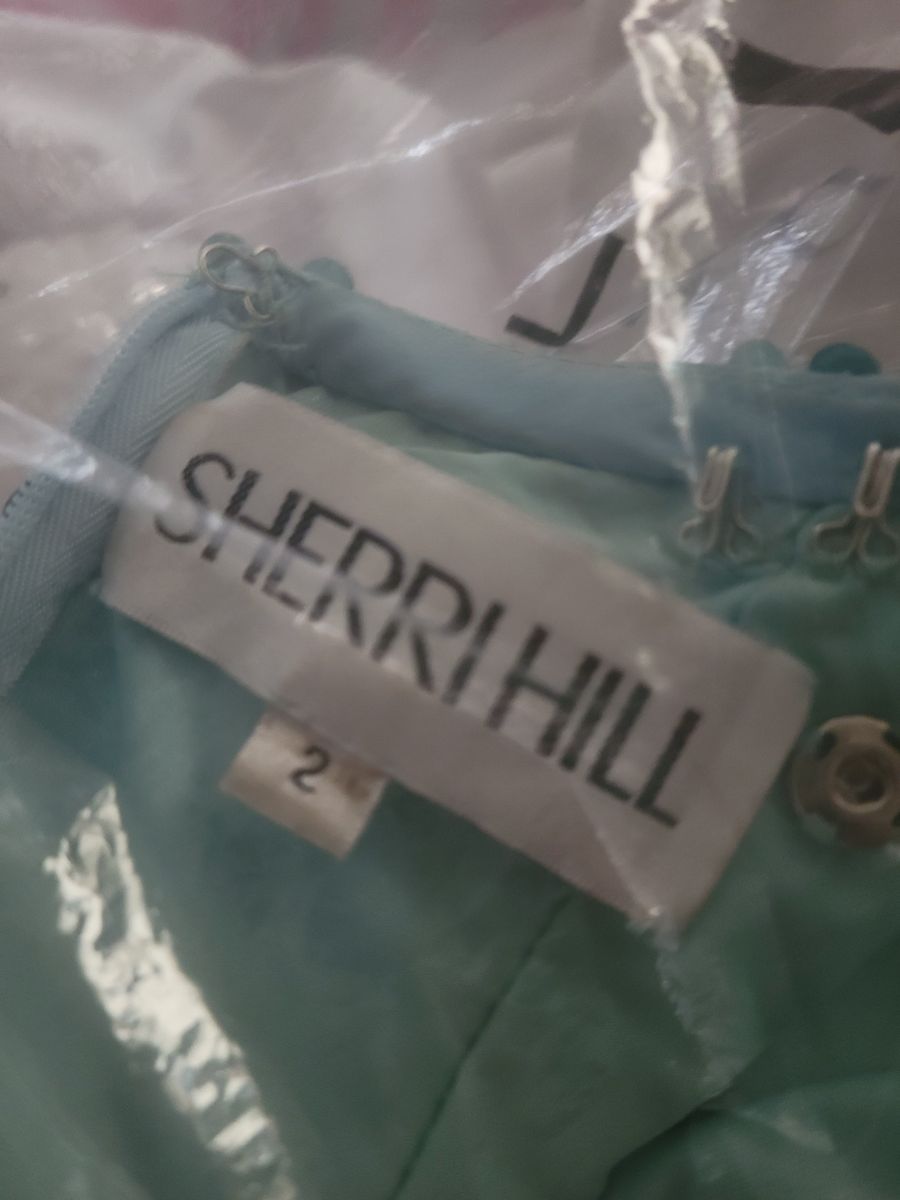 Sherri Hill Size 2 Bridesmaid One Shoulder Sequined Light Blue Side Slit Dress on Queenly