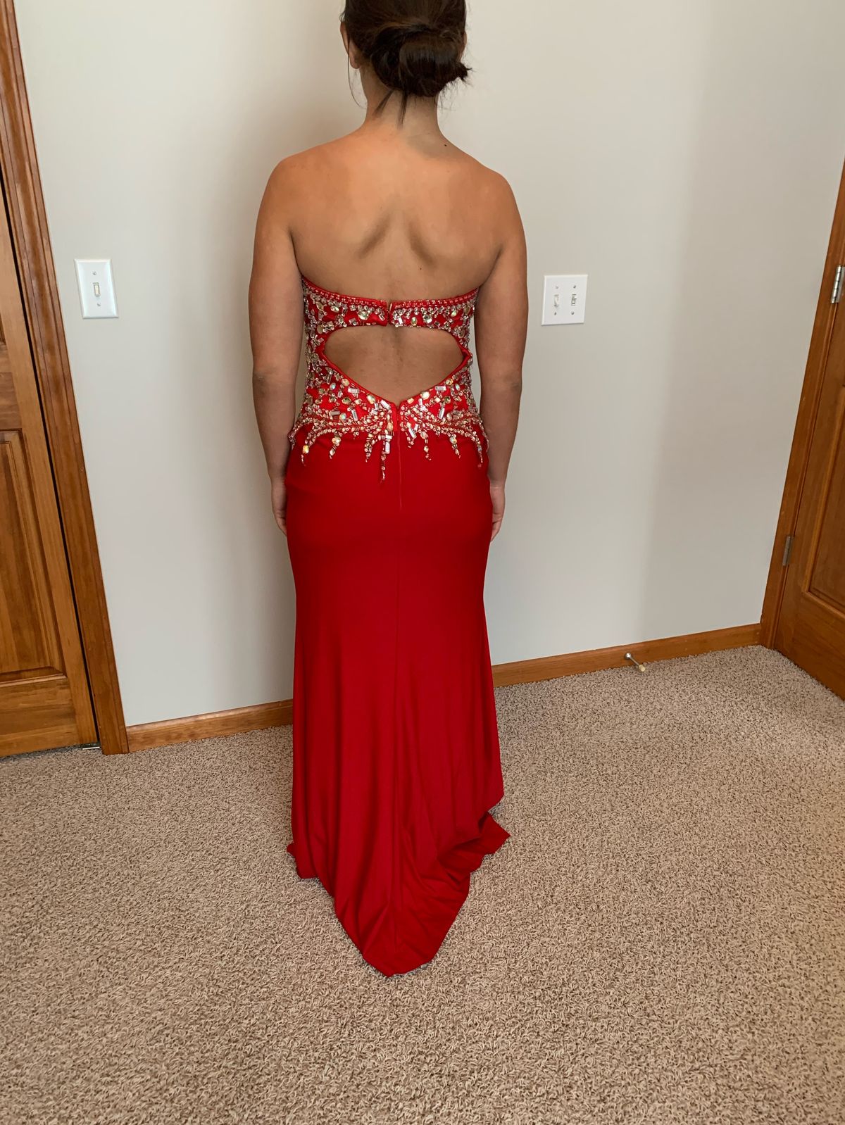 Juliet Size 2 Prom Sequined Red Floor Length Maxi on Queenly