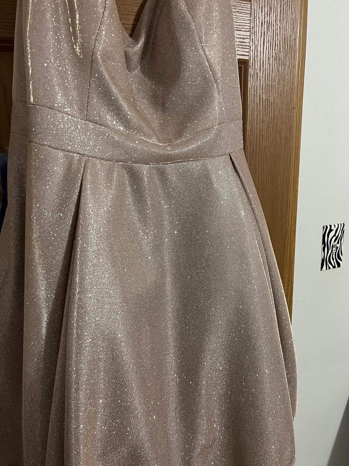 Plus Size 22 Pageant Off The Shoulder Nude Cocktail Dress on Queenly