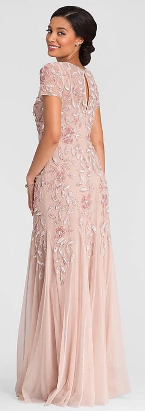 Adrianna Papell Size 2 Prom Sequined Pink A-line Dress on Queenly
