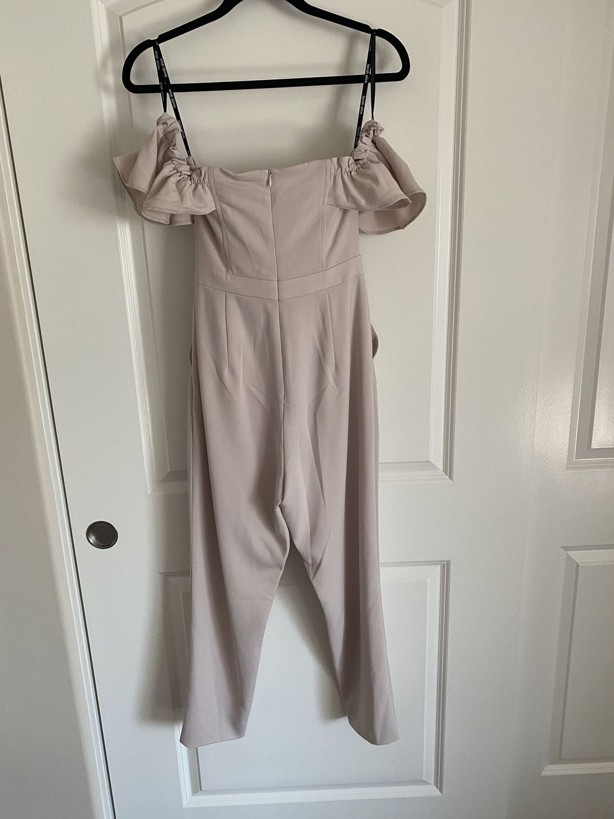 Lavish Alice Size 4 Nightclub Off The Shoulder Nude Formal Jumpsuit on Queenly