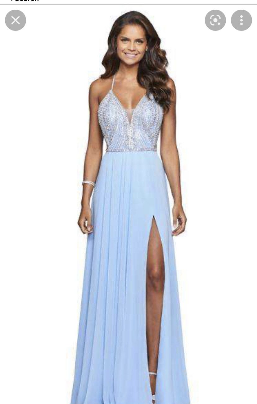 Faviana Size 4 Blue A-line Dress on Queenly