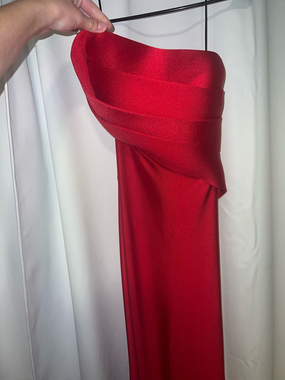 Nicole Bakti Size 2 Bridesmaid Strapless Red Floor Length Maxi on Queenly