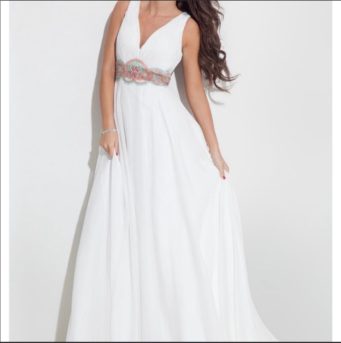 Rachel Allan Size 2 Prom White A-line Dress on Queenly