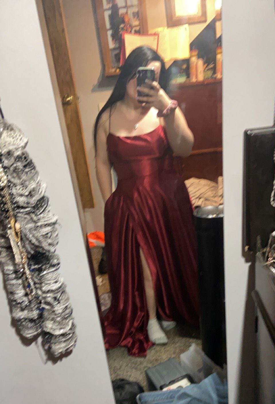Size 12 Prom Burgundy Red A-line Dress on Queenly
