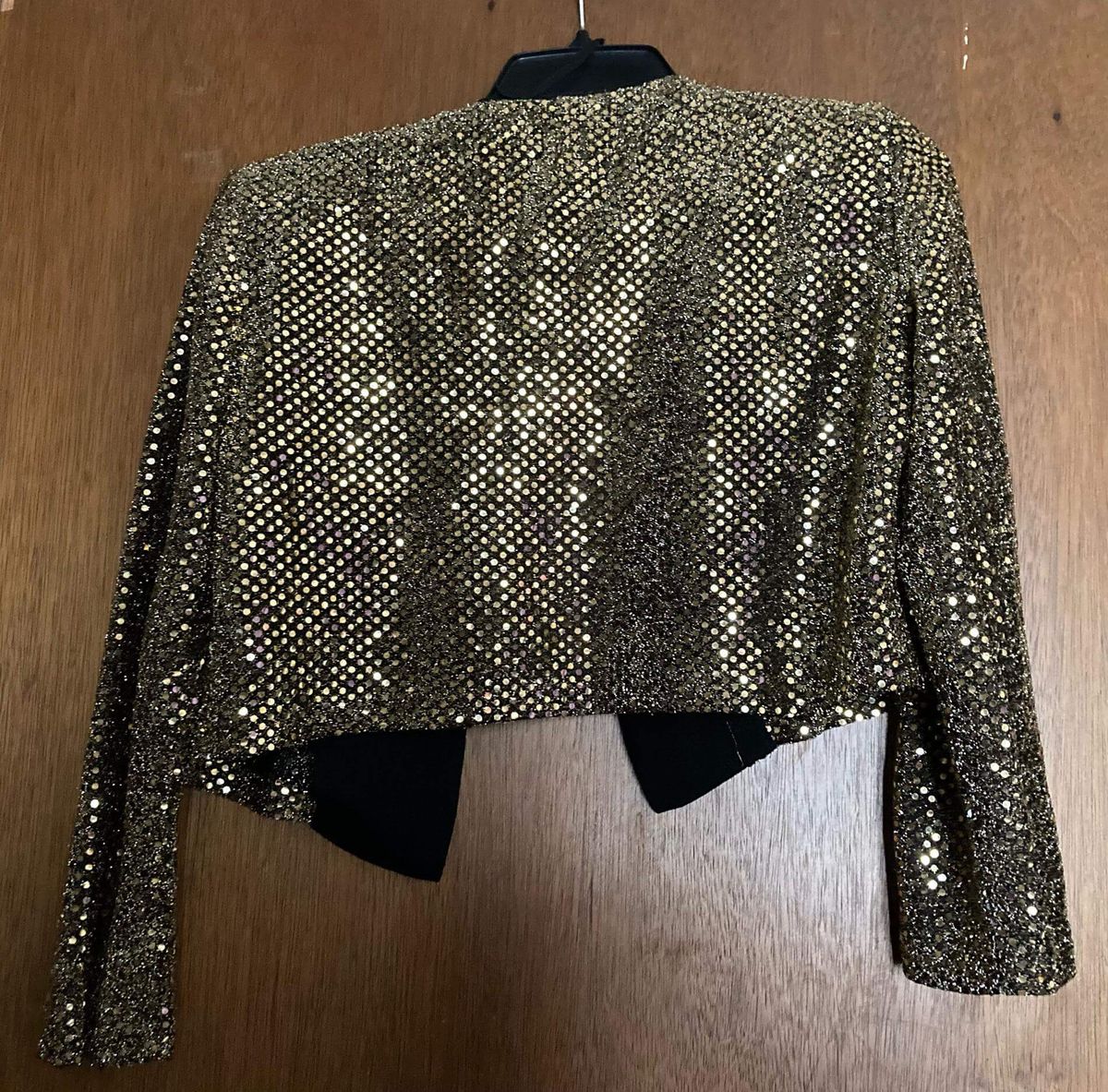 Size 6 Blazer Sequined Gold A-line Dress on Queenly