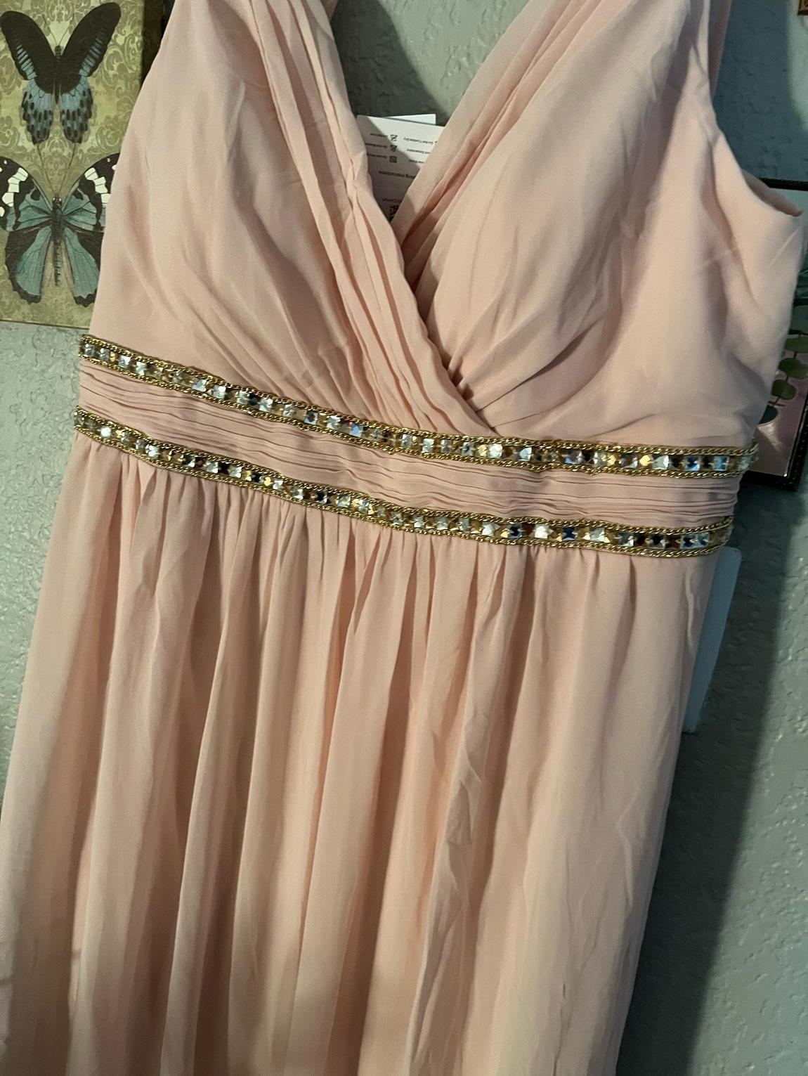 Ever pretty Plus Size 22 Prom Sequined Light Pink Floor Length Maxi on Queenly