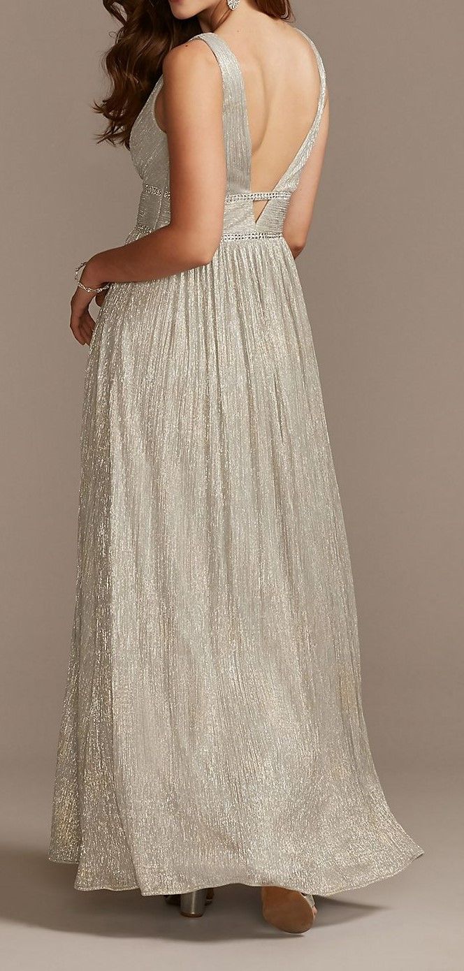 Morgan and Co Plus Size 20 Prom Silver A-line Dress on Queenly