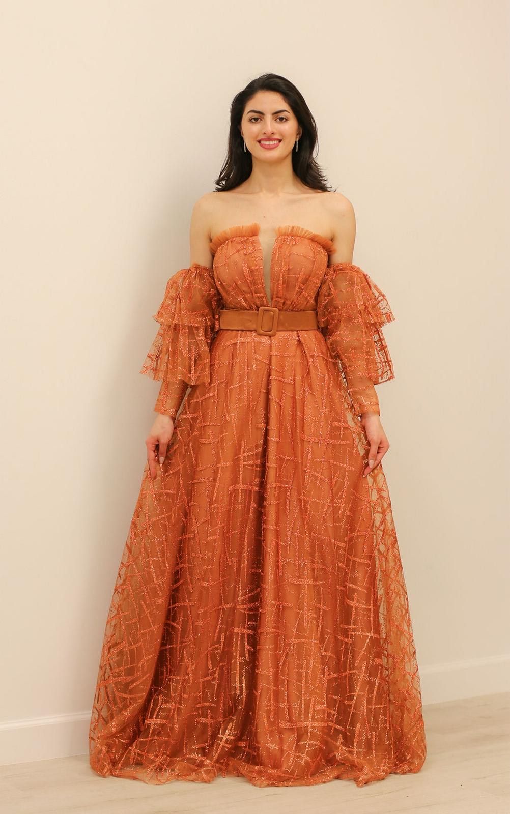 Baro Bridal Size 12 Orange Ball Gown on Queenly