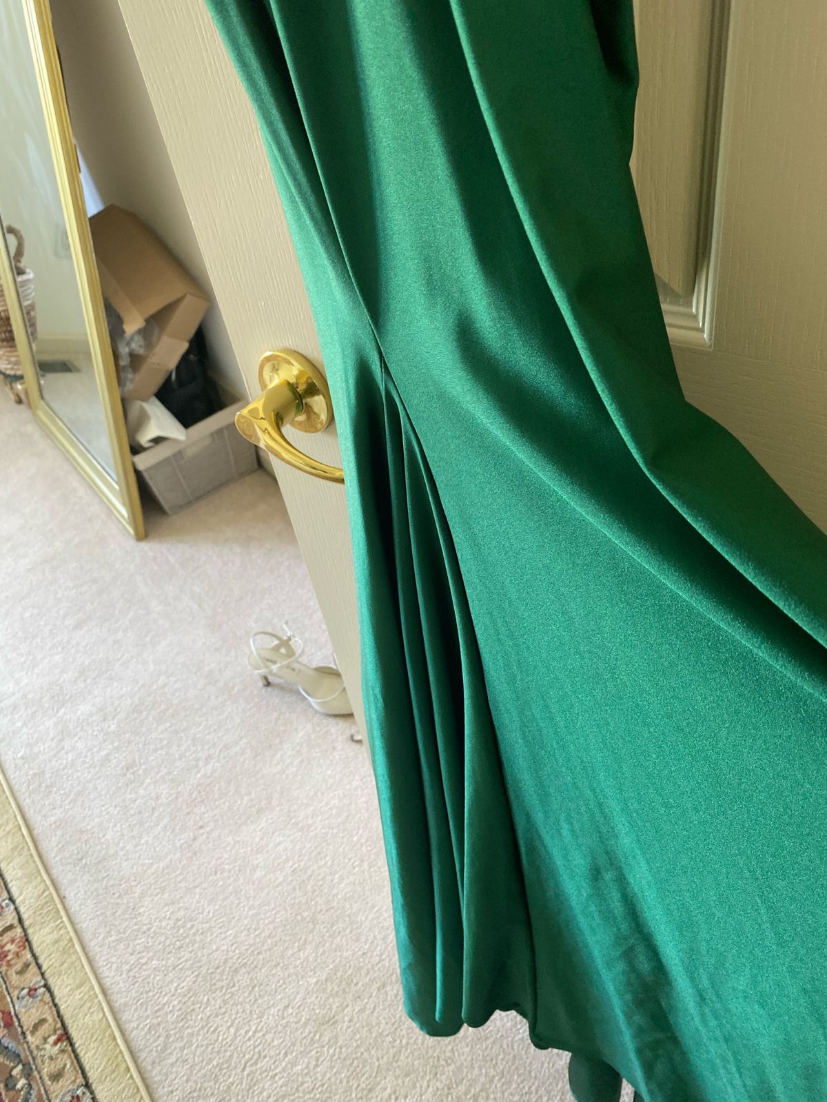Jessica Angel Size 2 Prom Long Sleeve Emerald Green Mermaid Dress on Queenly