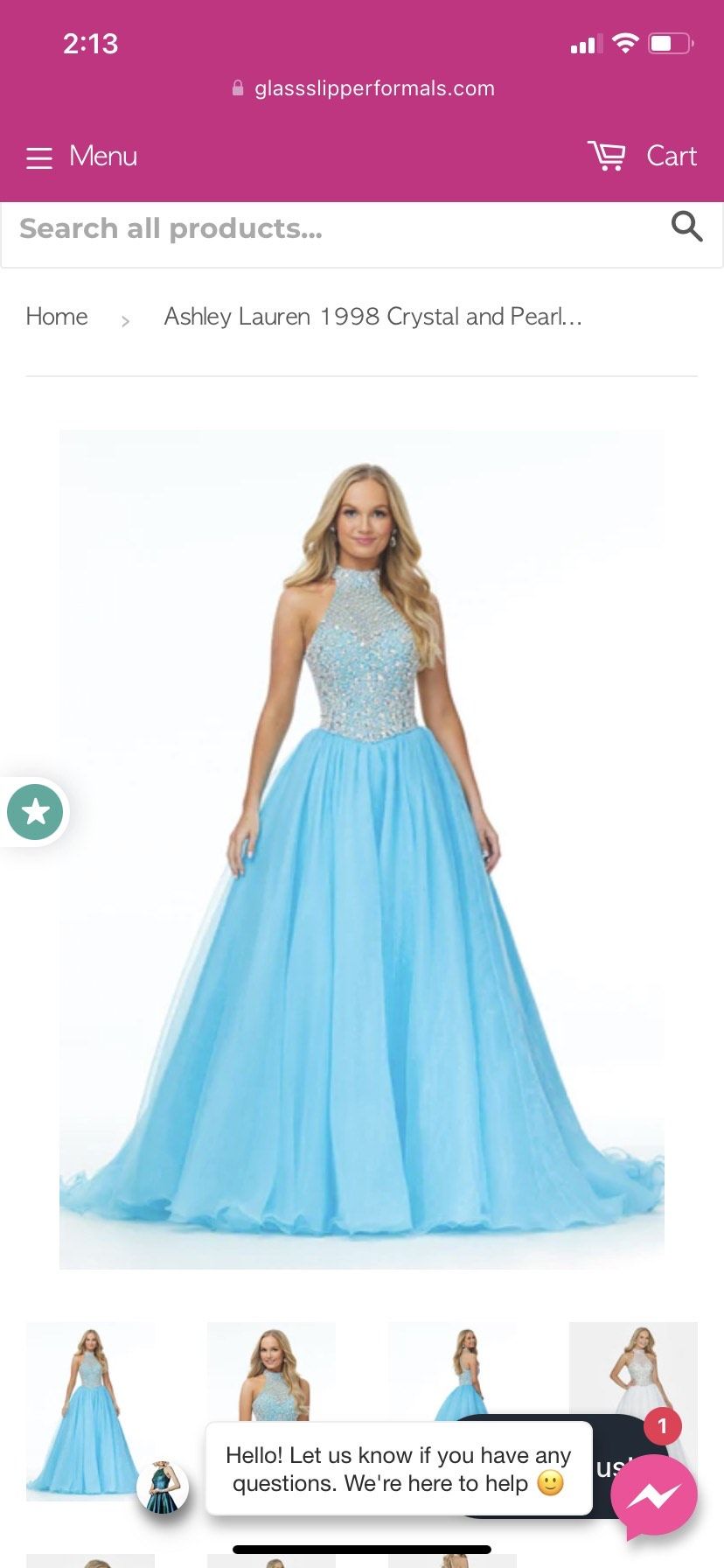 Ashley Lauren Size 4 Prom High Neck Sheer Blue Ball Gown on Queenly