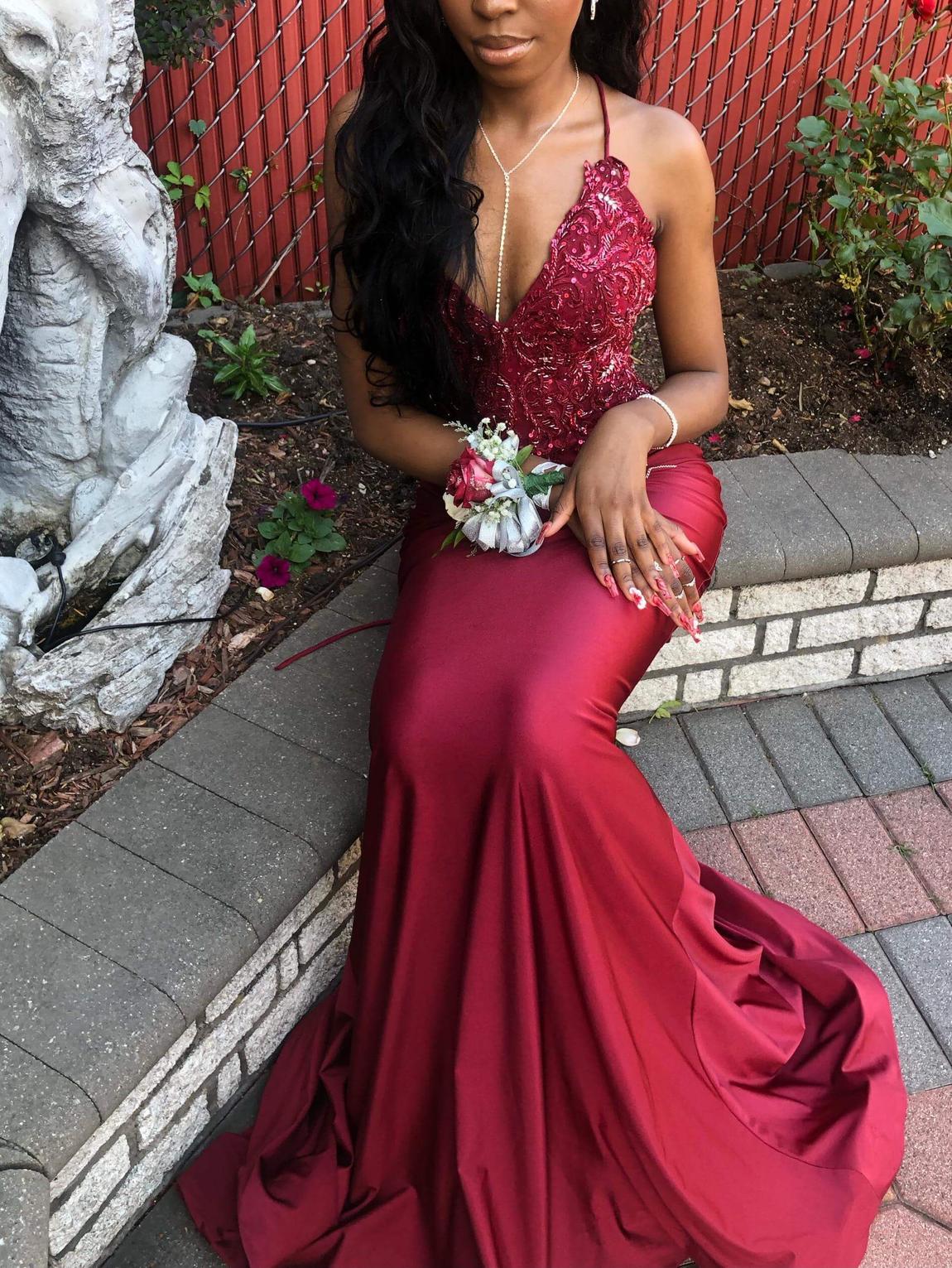 Portia and Scarlett Size 4 Prom Burgundy Red Mermaid Dress on Queenly