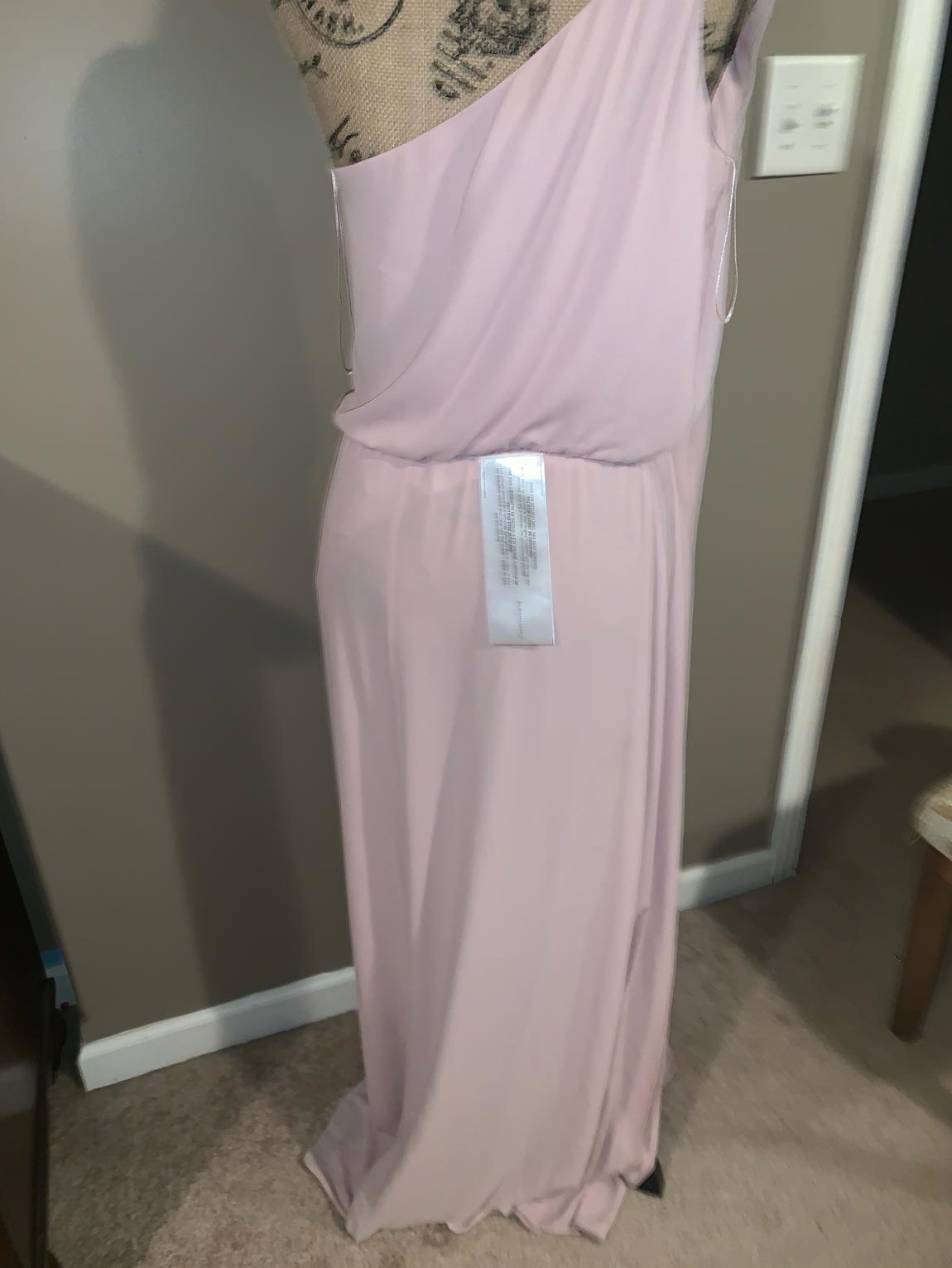 BCBG Size 10 Prom One Shoulder Light Pink A-line Dress on Queenly