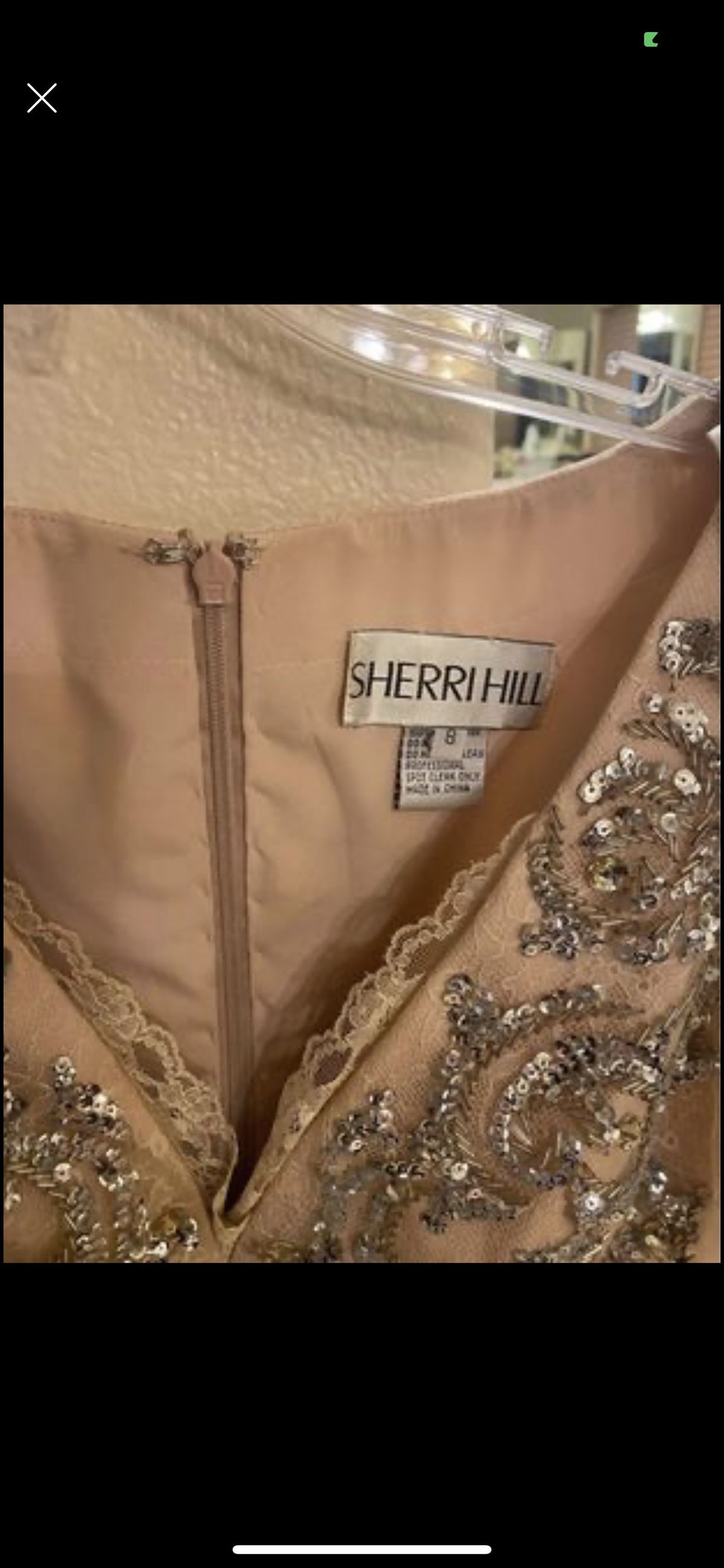 Sherri Hill Size 8 Homecoming Plunge Sequined Nude Cocktail Dress on Queenly
