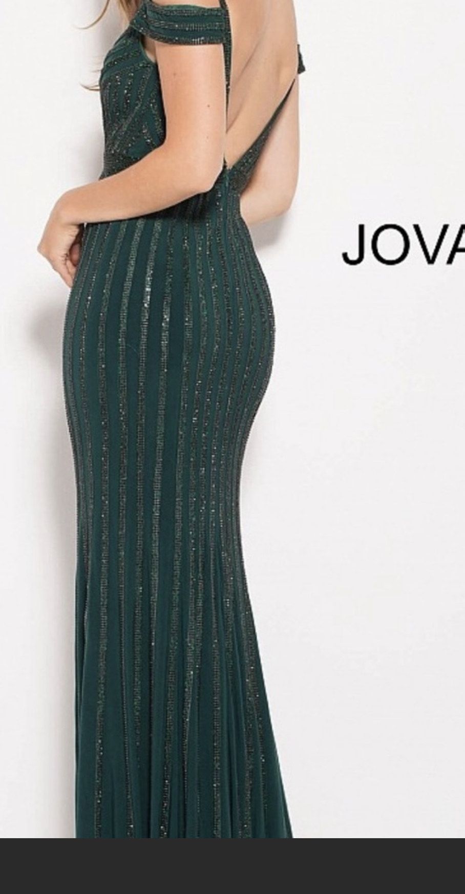 Jovani Size 4 Prom Plunge Sequined Silver Floor Length Maxi on Queenly