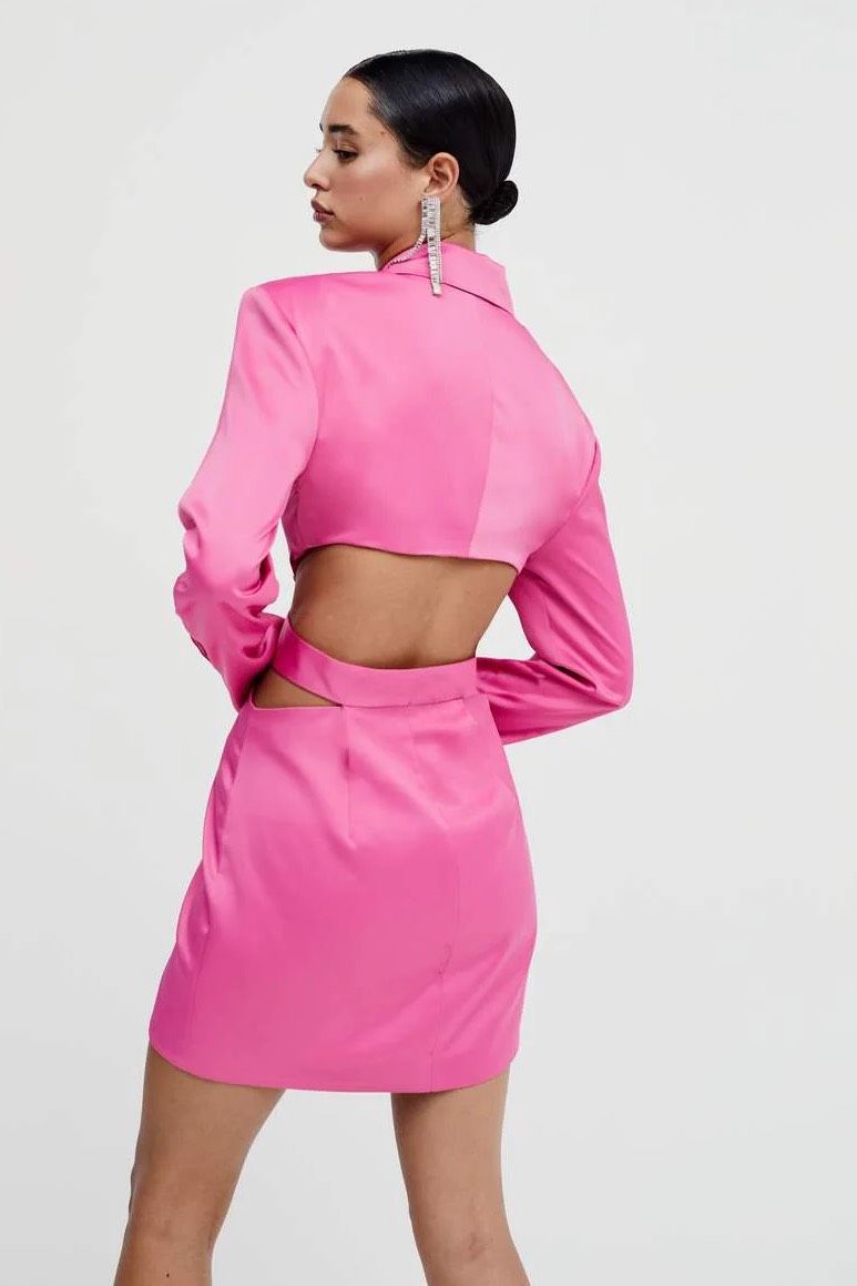 For love and lemons Size 0 Homecoming Blazer Hot Pink Cocktail Dress on Queenly