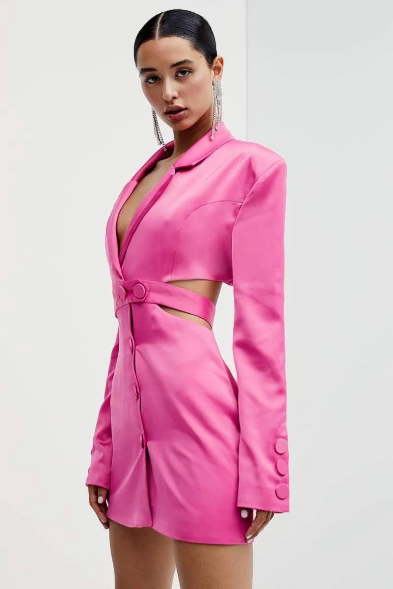 For love and lemons Size 0 Homecoming Blazer Hot Pink Cocktail Dress on Queenly