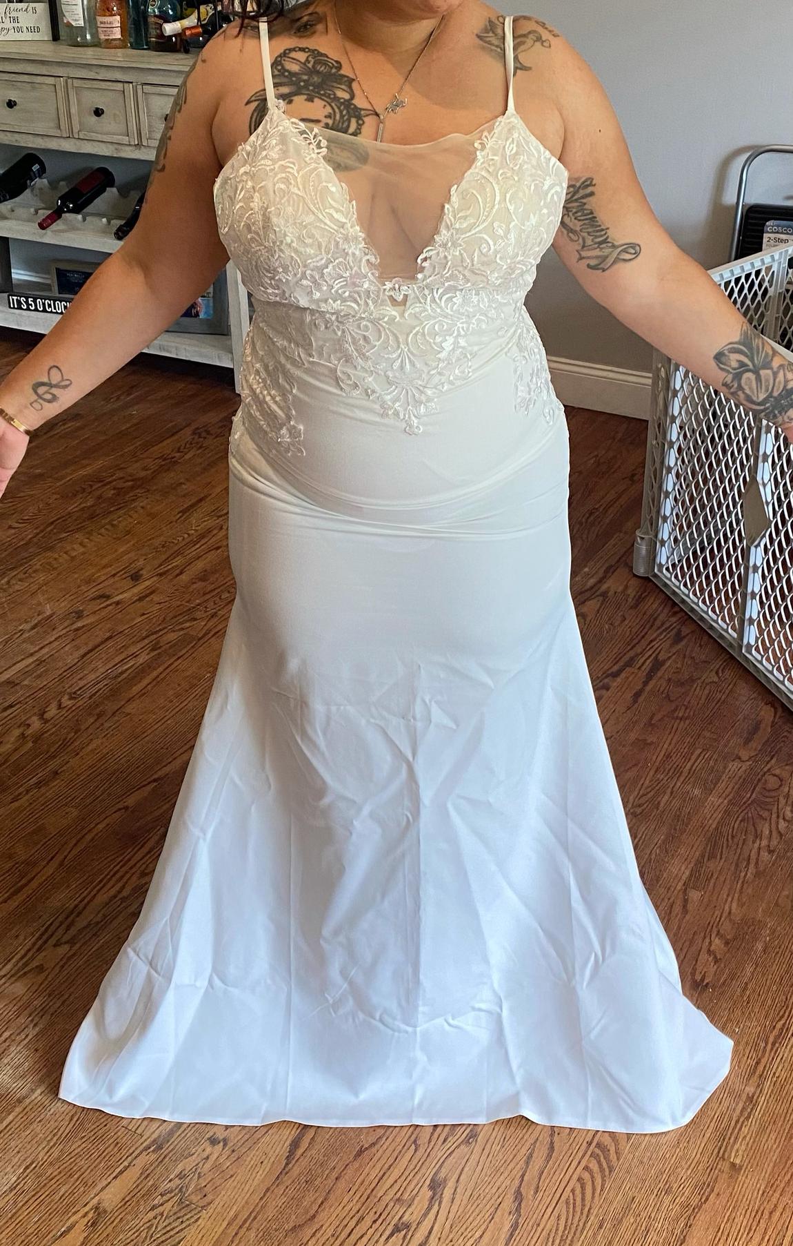 Size 12 White Mermaid Dress on Queenly