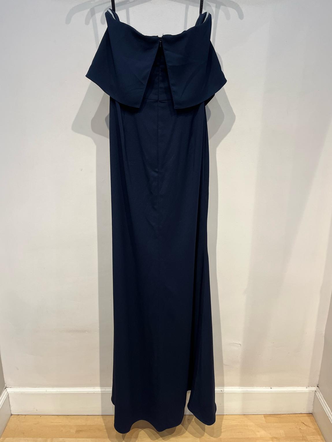 Hayley Paige Size 10 Bridesmaid Strapless Navy Blue Floor Length Maxi on Queenly