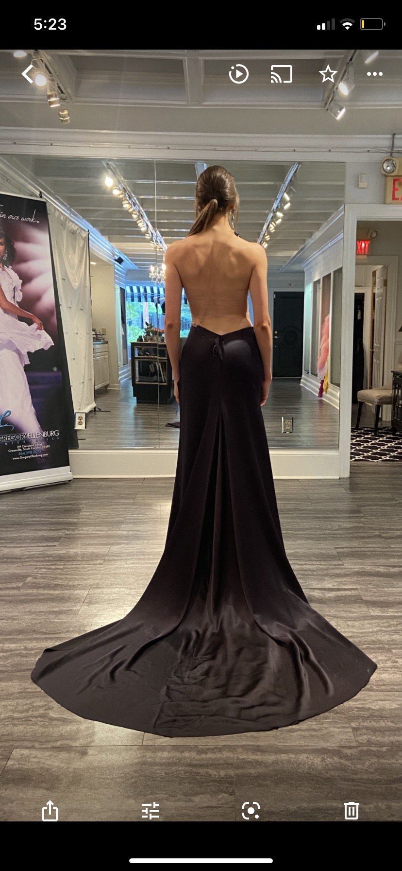 Gregory Ellenburg Size 2 Prom One Shoulder Sheer Black Side Slit Dress on Queenly
