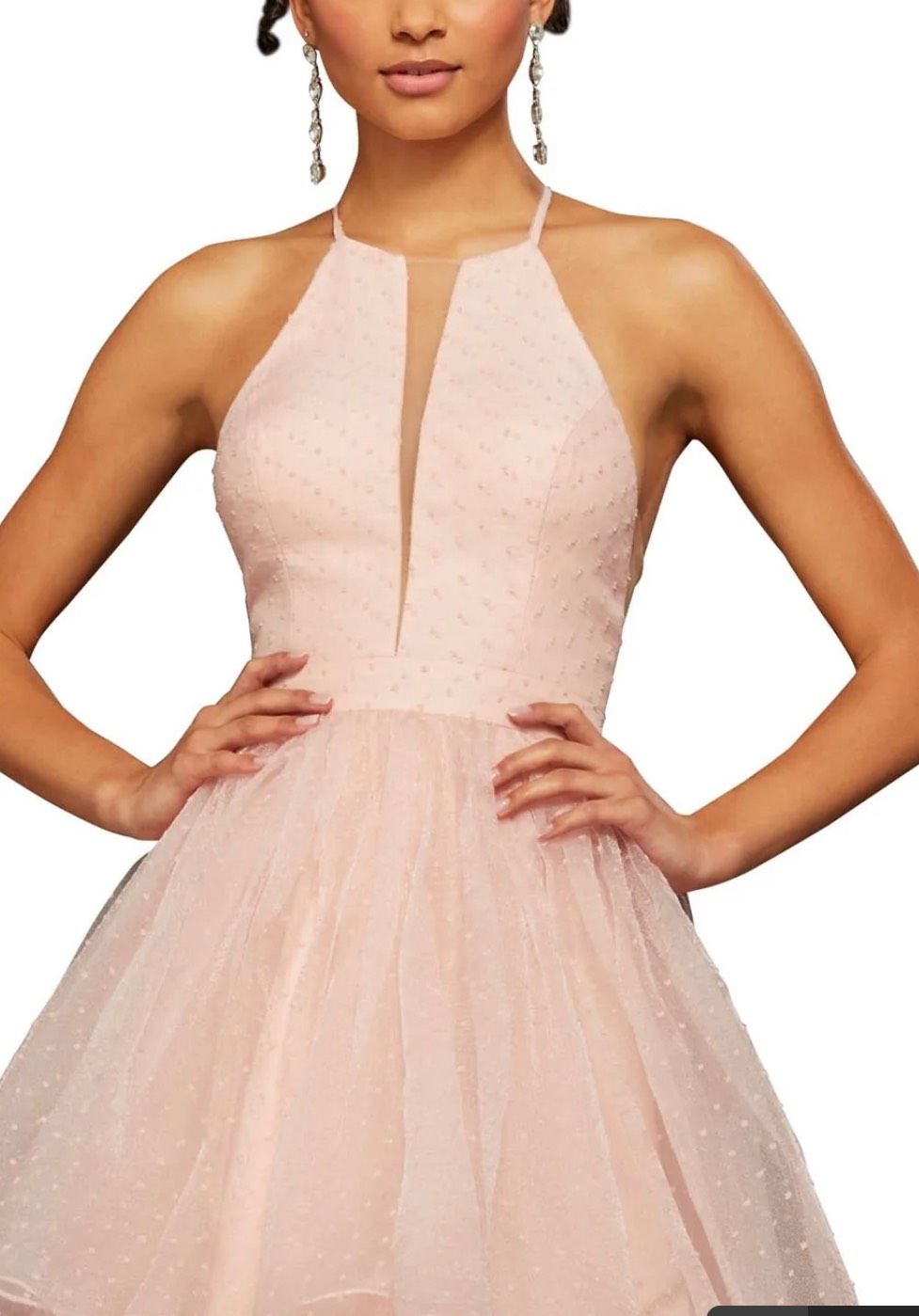 Sherri Hill Size 8 Bridesmaid Plunge Satin Light Pink A-line Dress on Queenly